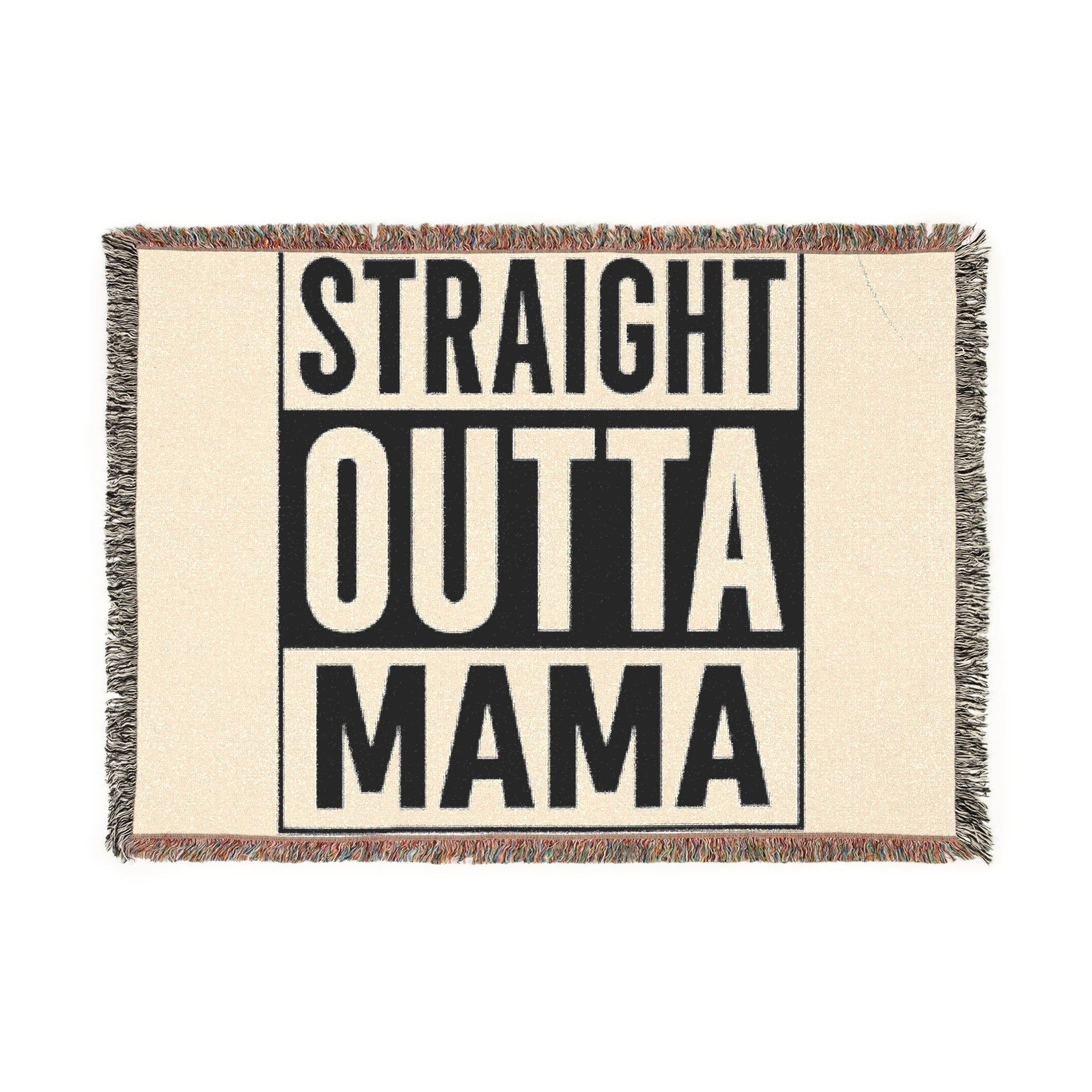 Straight Outta Mama Woven Blanket - Cozy Throw for New Parents & Perfect Gift for Baby Showers
