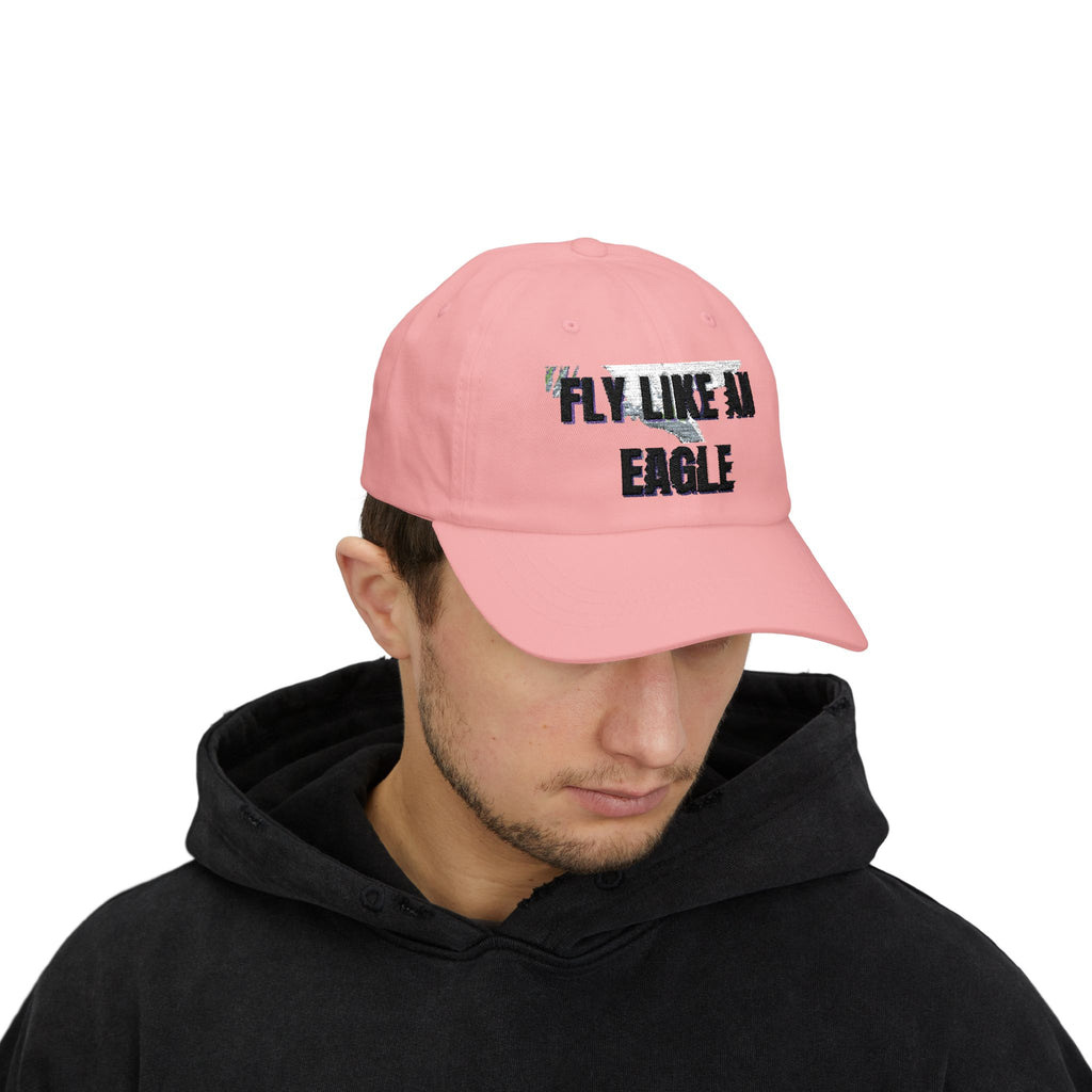 Fly Like an Eagle Dad Cap - Classic White Adjustable Baseball Hat