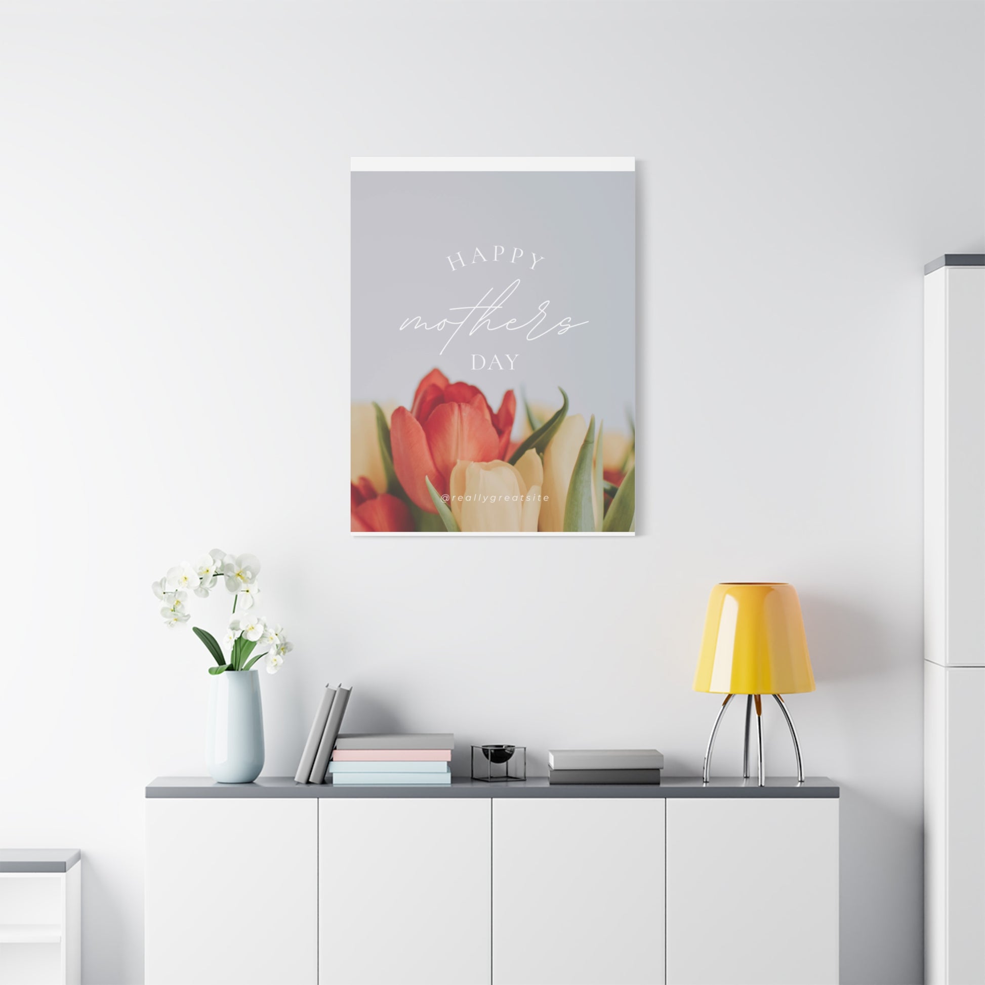 Mother's Day Matte Canvas Wall Art - Floral Design