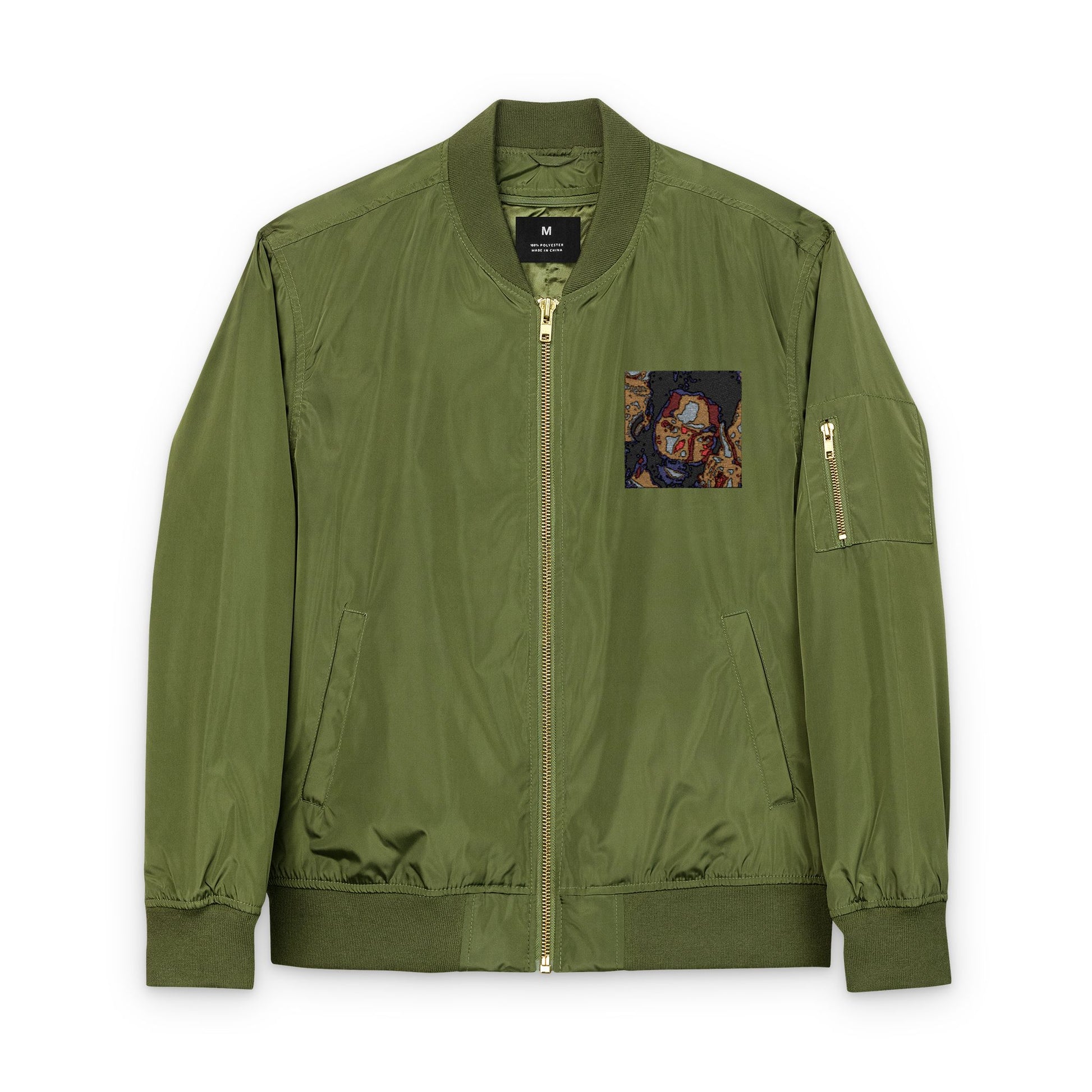 Eco-Friendly Embroidered Bomber Jacket, Stylish Outerwear for Outdoor Adventures, Unisex Fashion, Sustainable Gift, Casual Wardrobe Staple