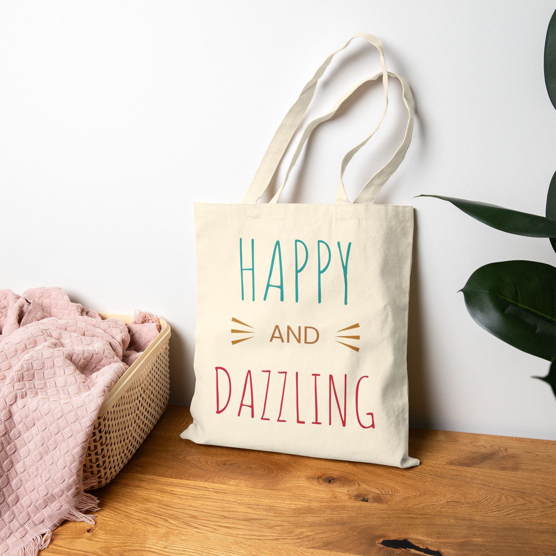 Vibrant Cotton Canvas Tote Bag - Happy and Dazzling Design for Beach Days and Everyday Adventures