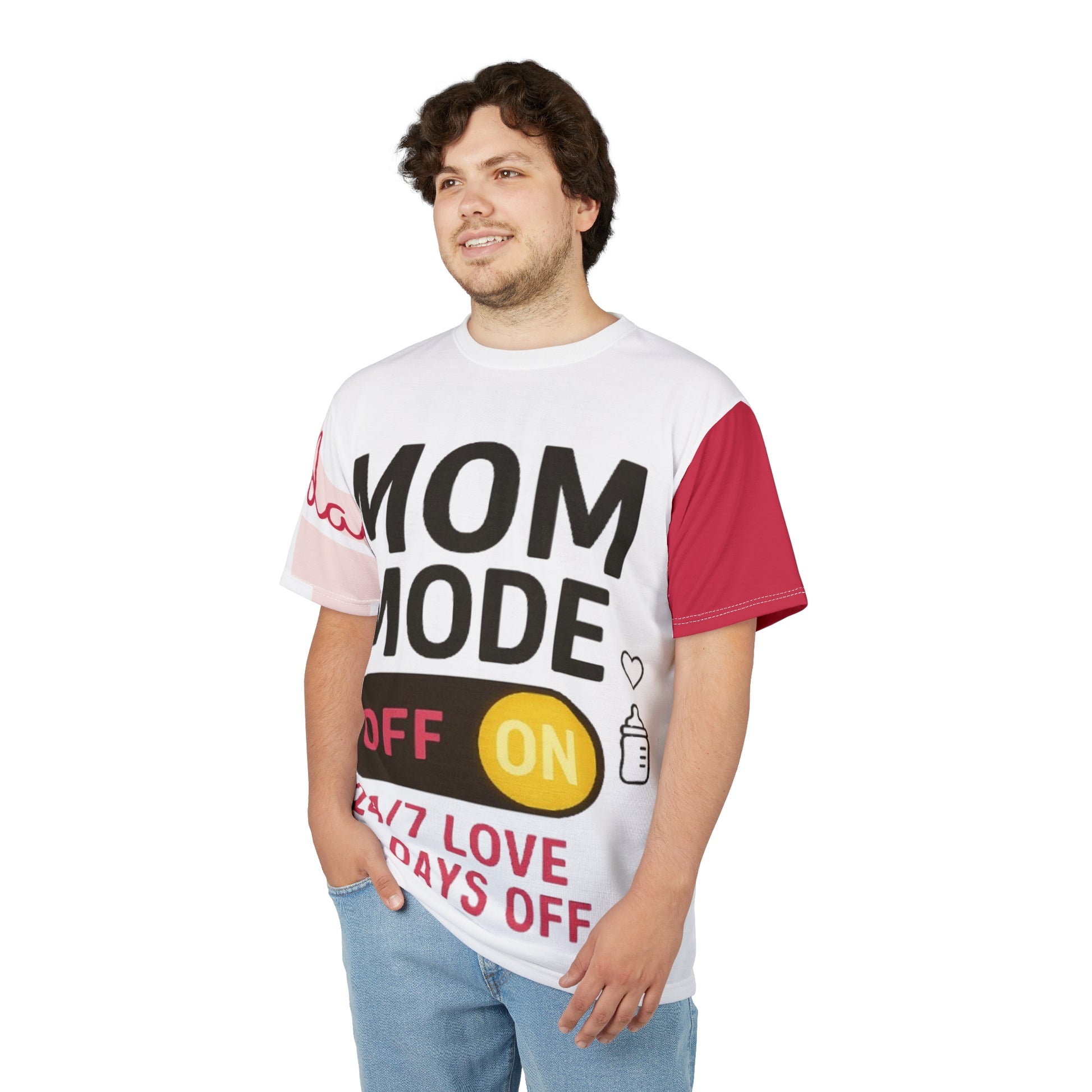 Mom Mode Unisex Cut & Sew Tee - 24/7 Love, No Days Off - Perfect Gift for Moms