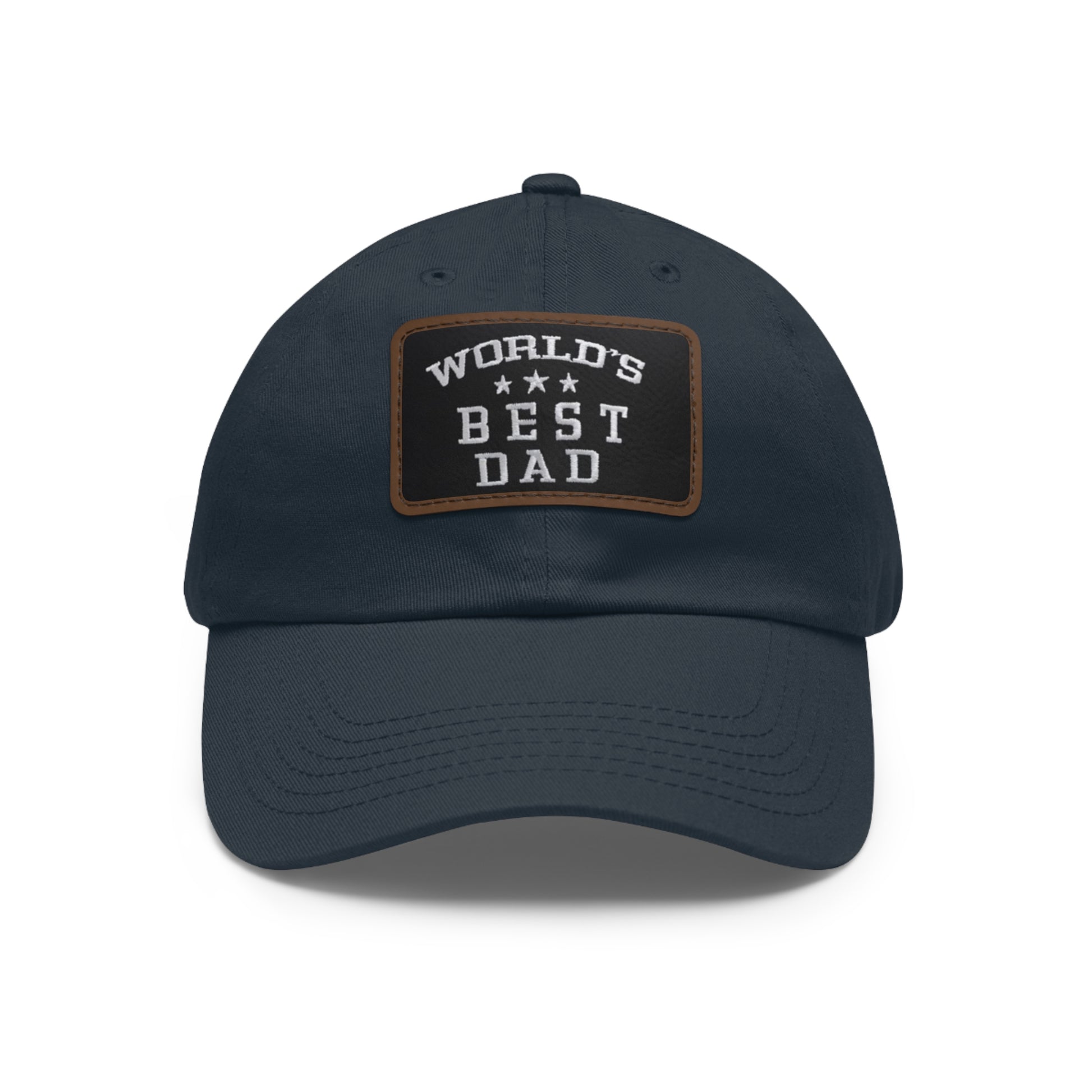 World's Best Dad Leather Patch Dad Hat