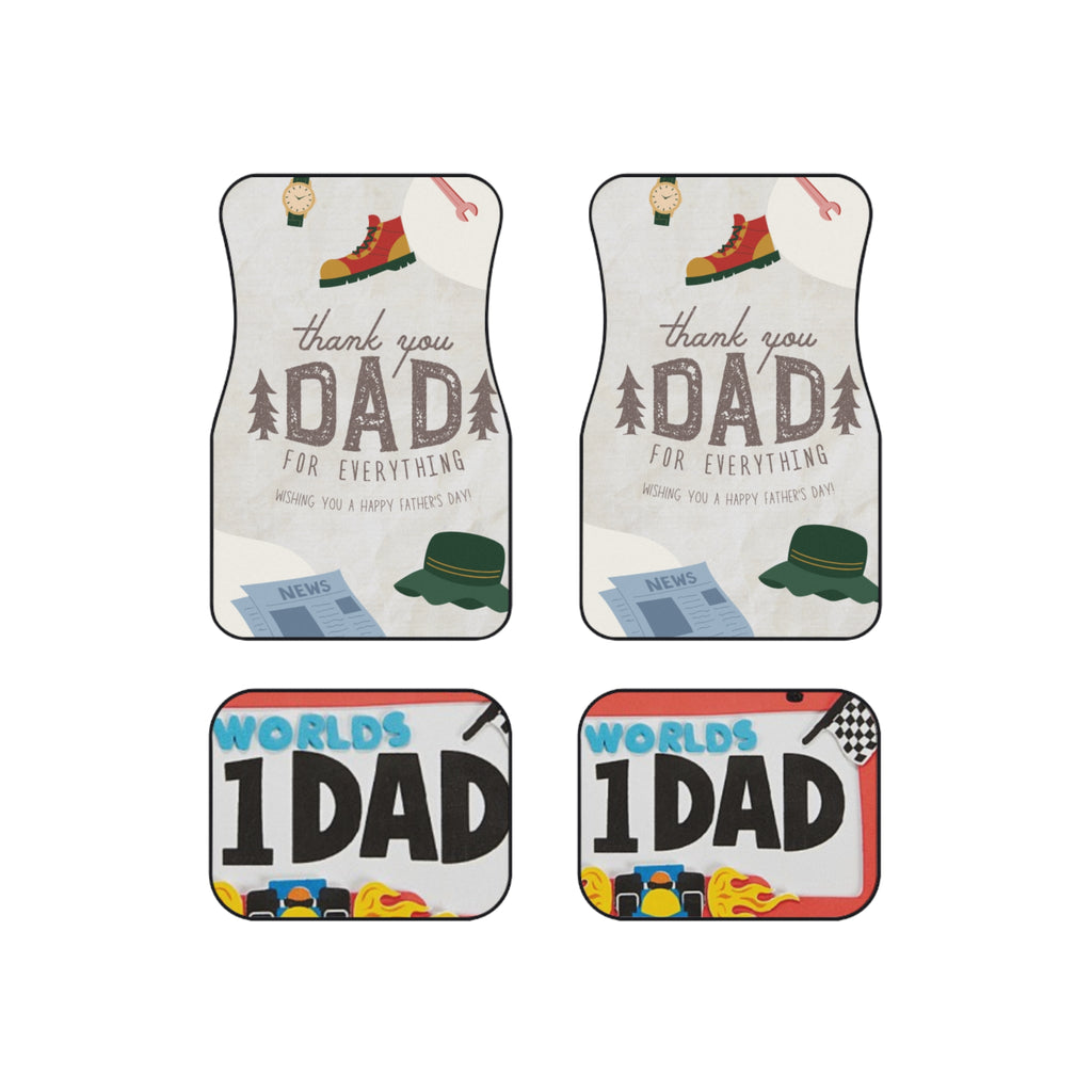 Personalized Dad Car Mats Set - Thank You Dad for Everything - Perfect Gift for Father's Day