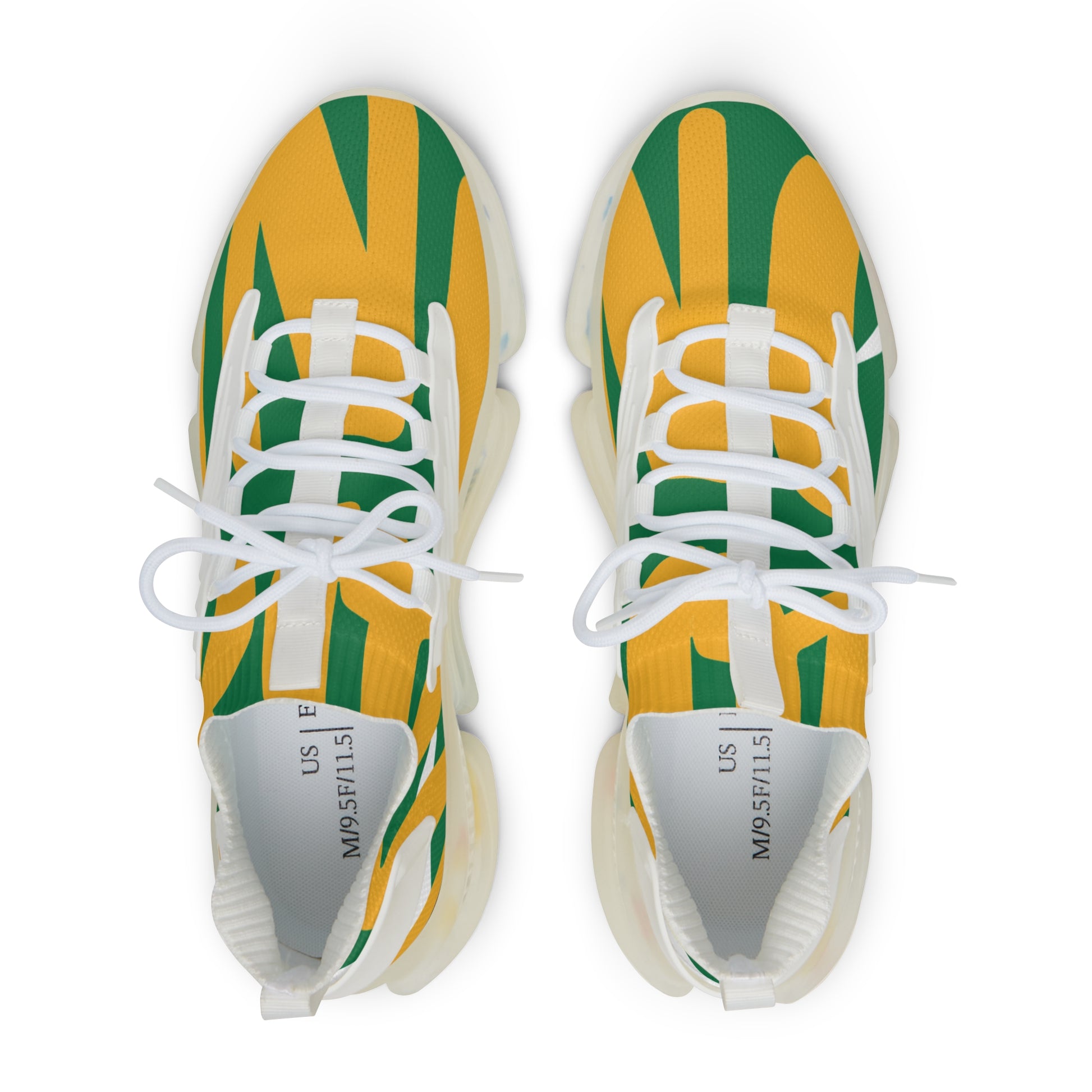 Stylish Men's Mesh Sneakers - Trendy Yellow and Green Athletic Shoes