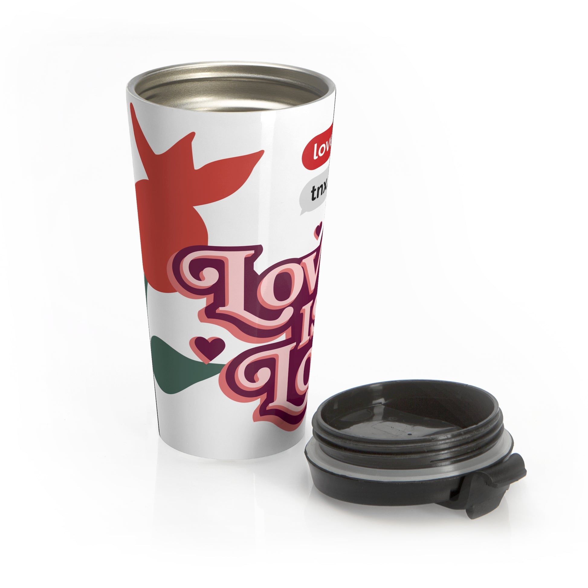 Love Is in the Air Travel Mug - Floral Design - Perfect for Coffee Lovers