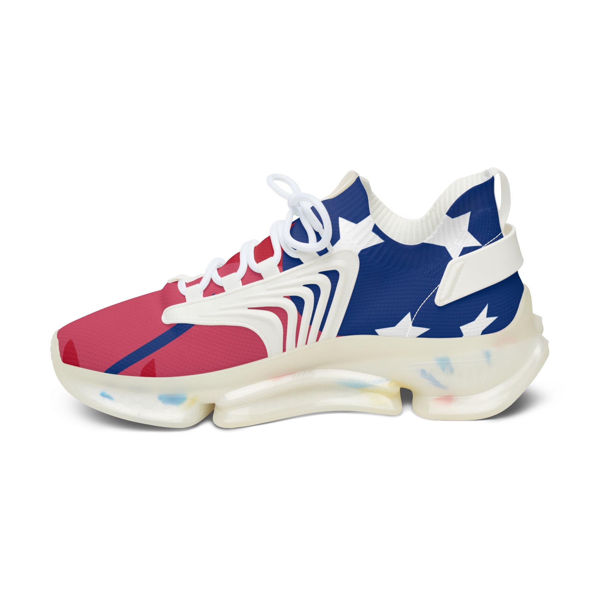 Patriotic Women's Mesh Sneakers - Star-Spangled Athletic Shoes