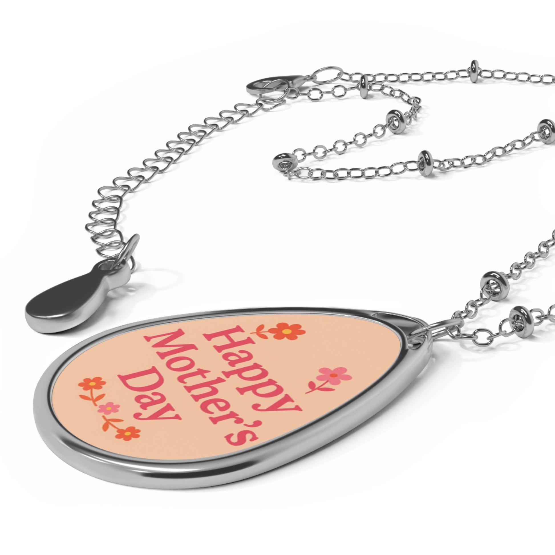 Happy Mother’s Day Oval Necklace - Elegant Gift for Moms