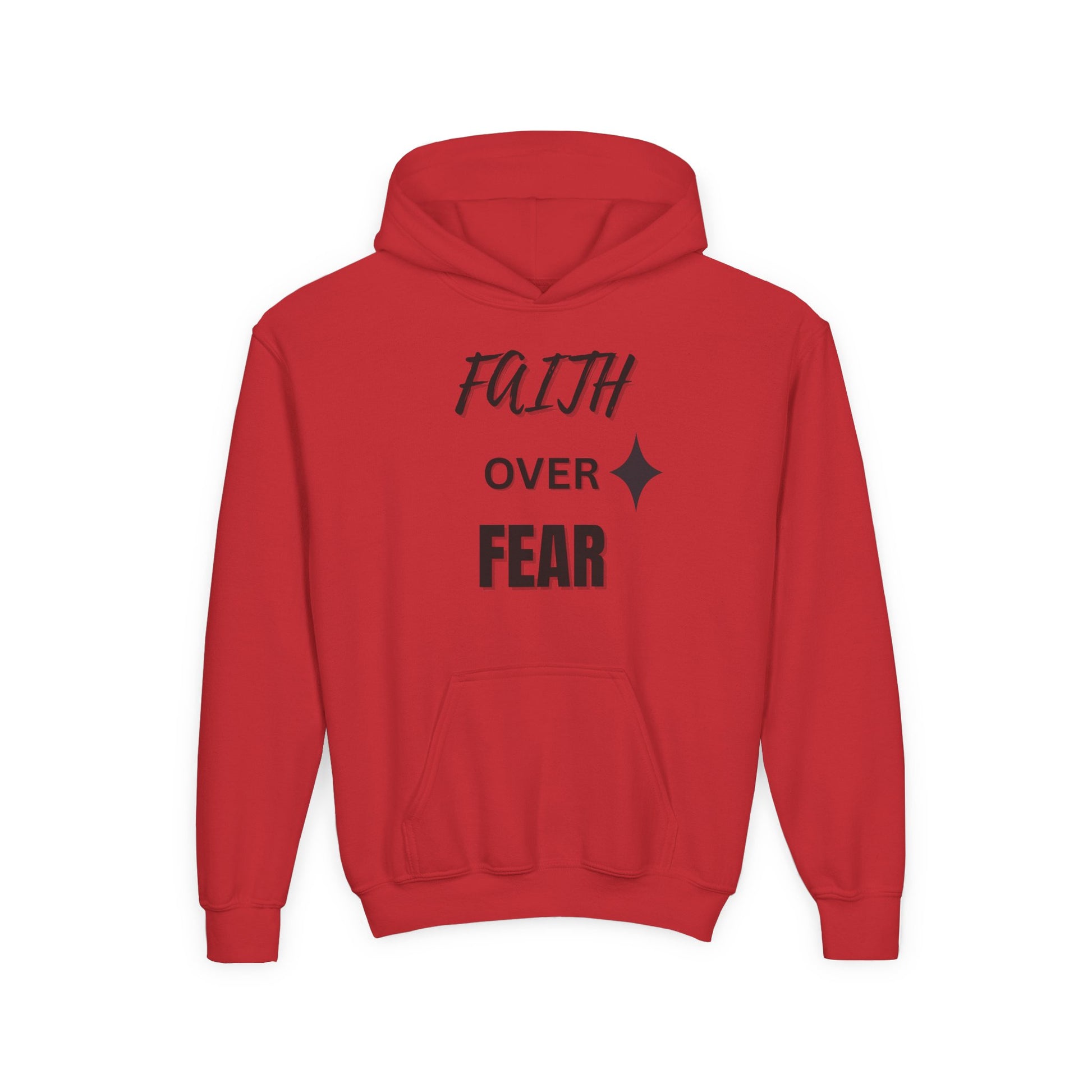 Inspirational Youth Hoodie - "Faith Over Fear" Design