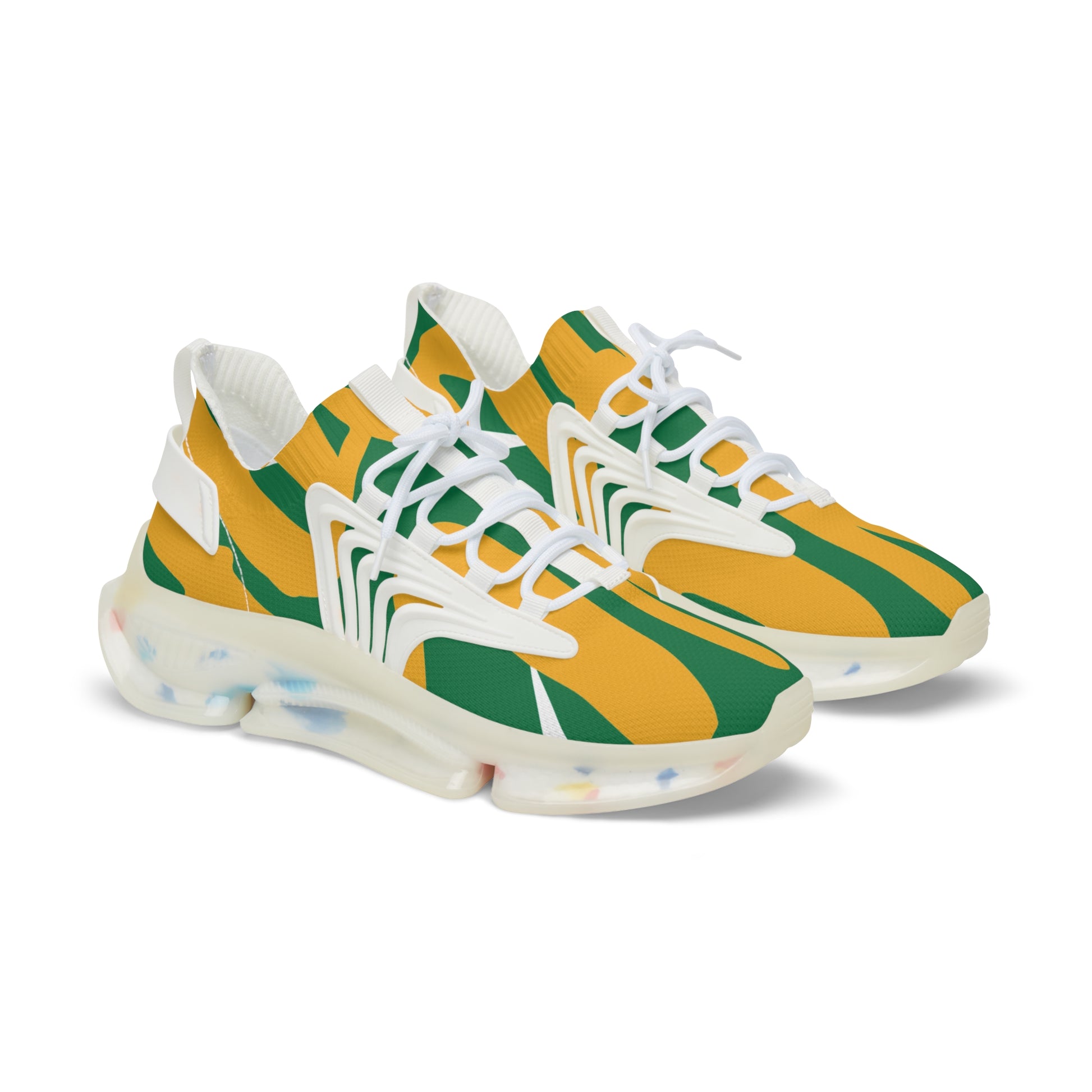 Stylish Men's Mesh Sneakers - Trendy Yellow and Green Athletic Shoes