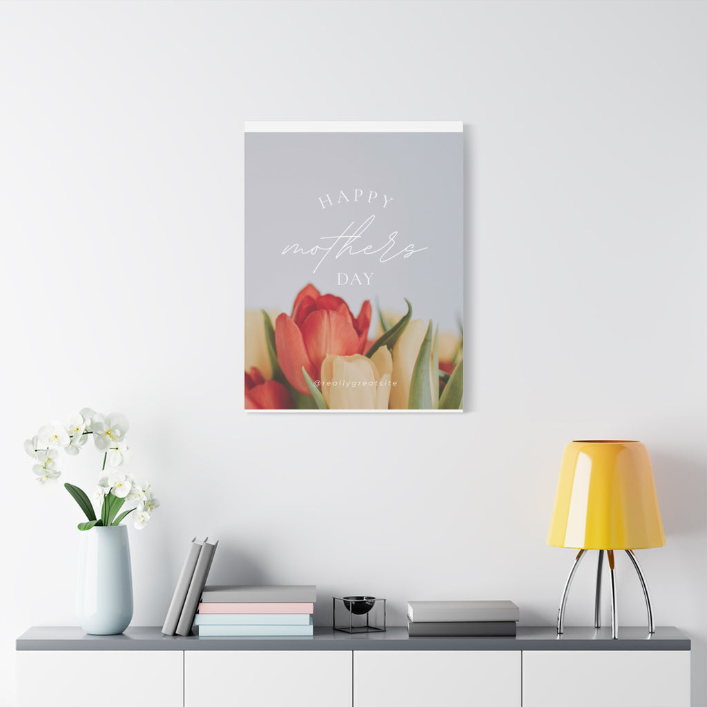 Mother's Day Matte Canvas Wall Art - Floral Design