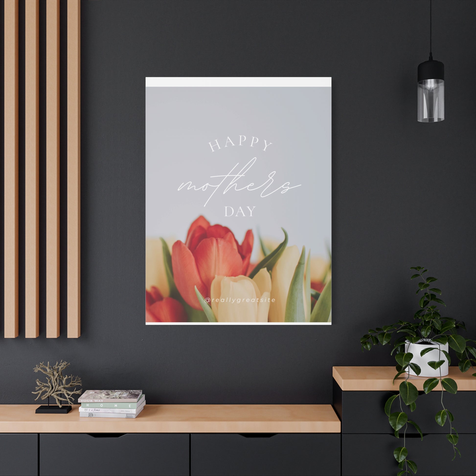 Mother's Day Matte Canvas Wall Art - Floral Design