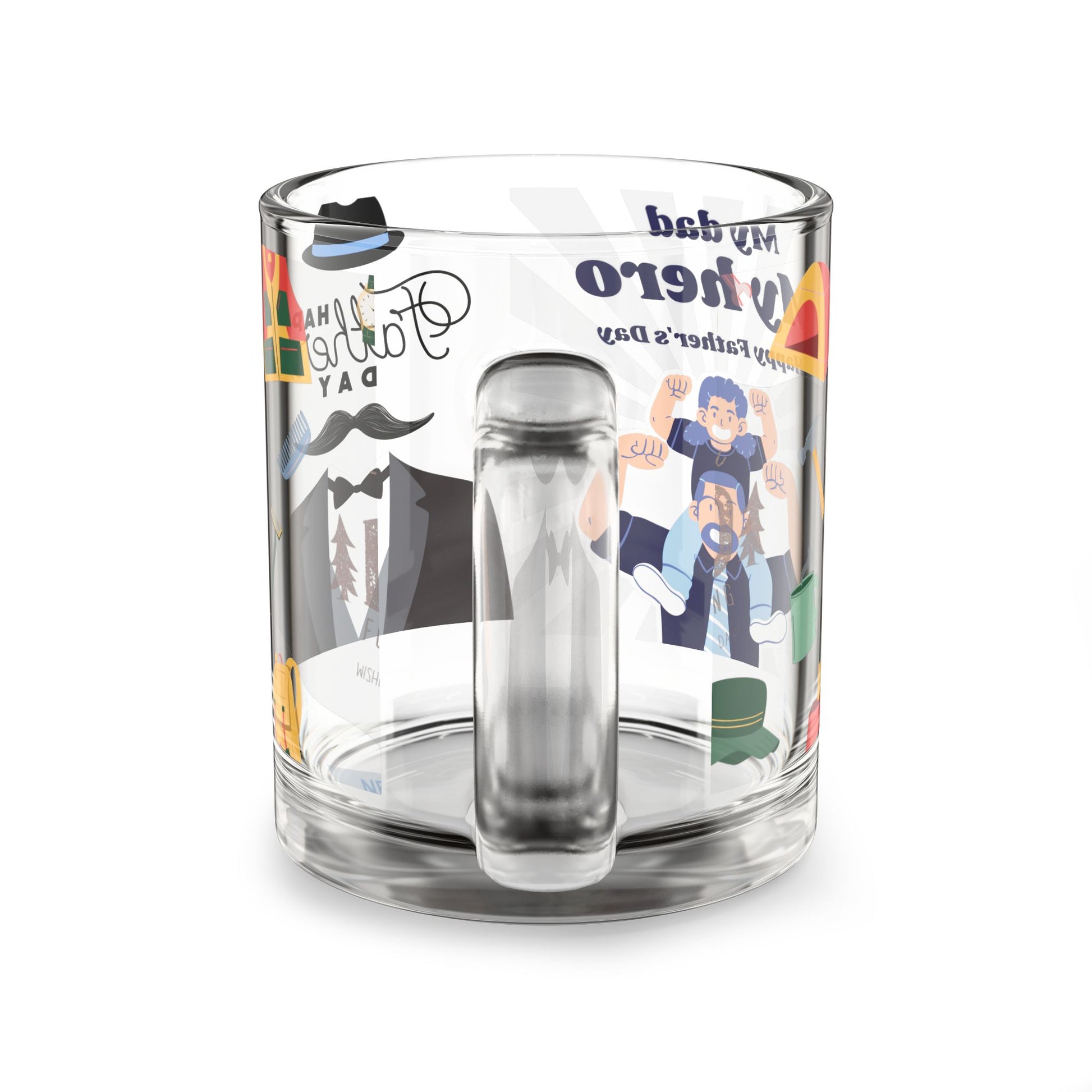 Father's Day Glass Mug, Gift for Dad, Hero Mug, Custom Drinkware, Father's Day Present, Unique Dad Gift