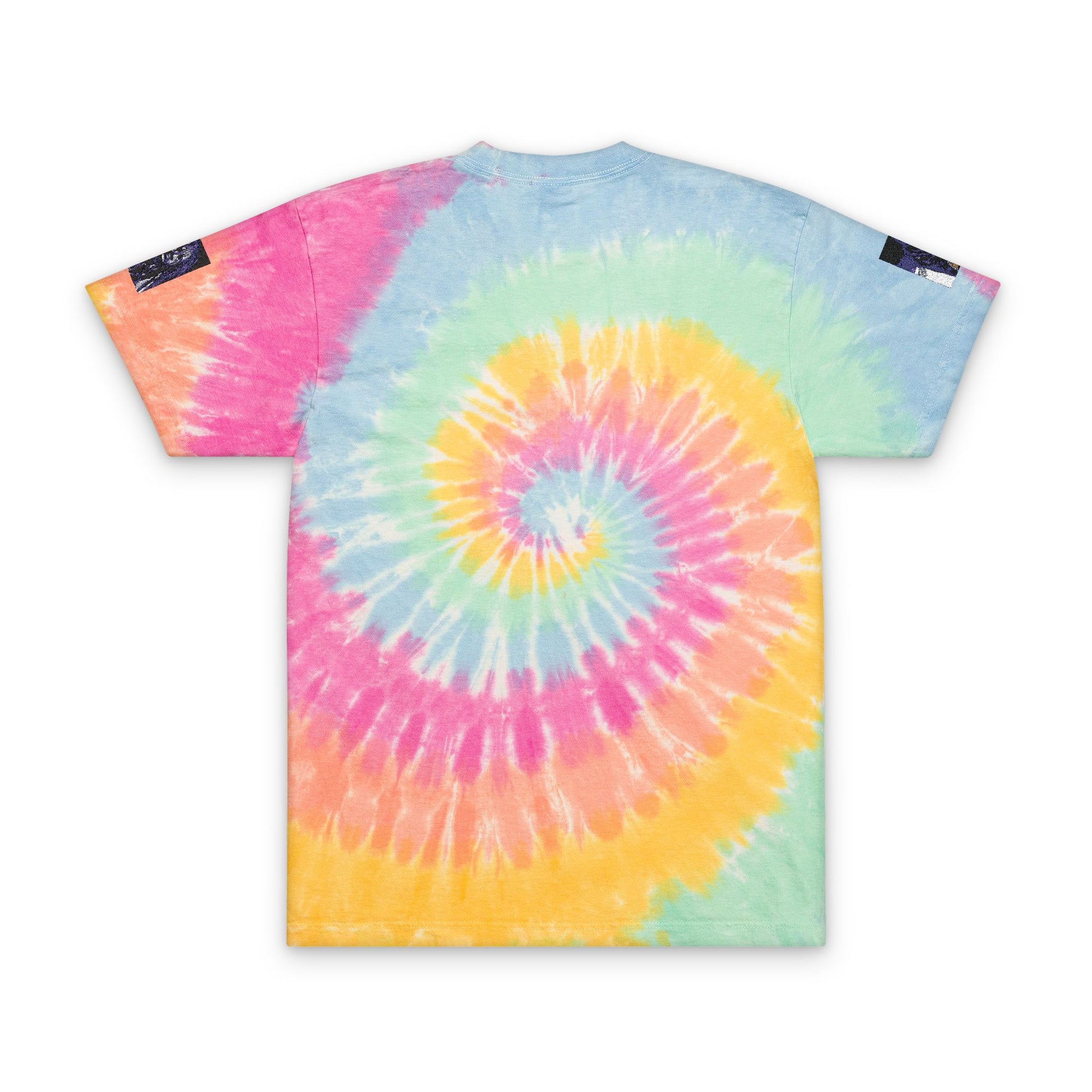 Vibrant Tie-Dye T-Shirt with Embroidery, Boho Summer Top, Retro Festival Wear, Casual Vibes Shirt, Hippie Style Tee