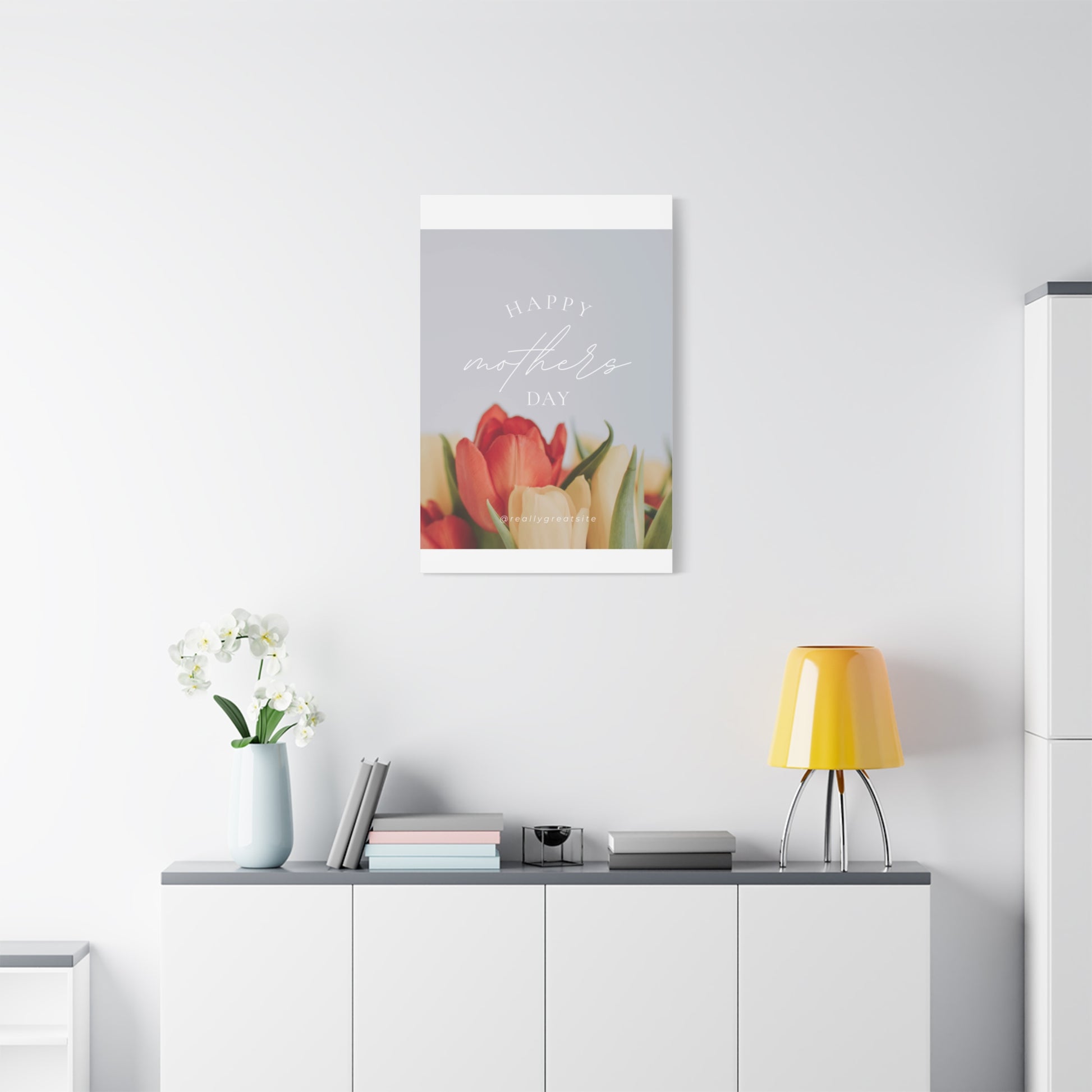 Mother's Day Matte Canvas Wall Art - Floral Design