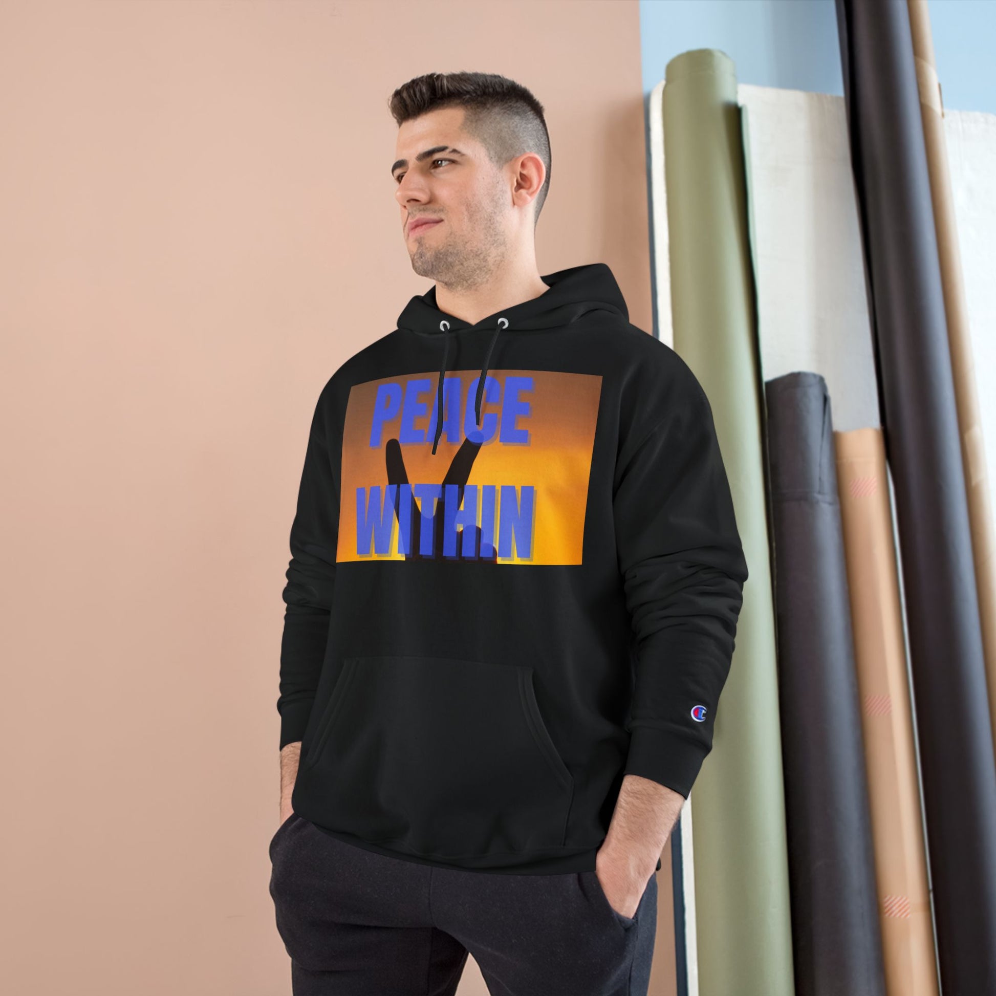 Champion Hoodie - Peace Within & Fly Like an Eagle | Inspirational Apparel