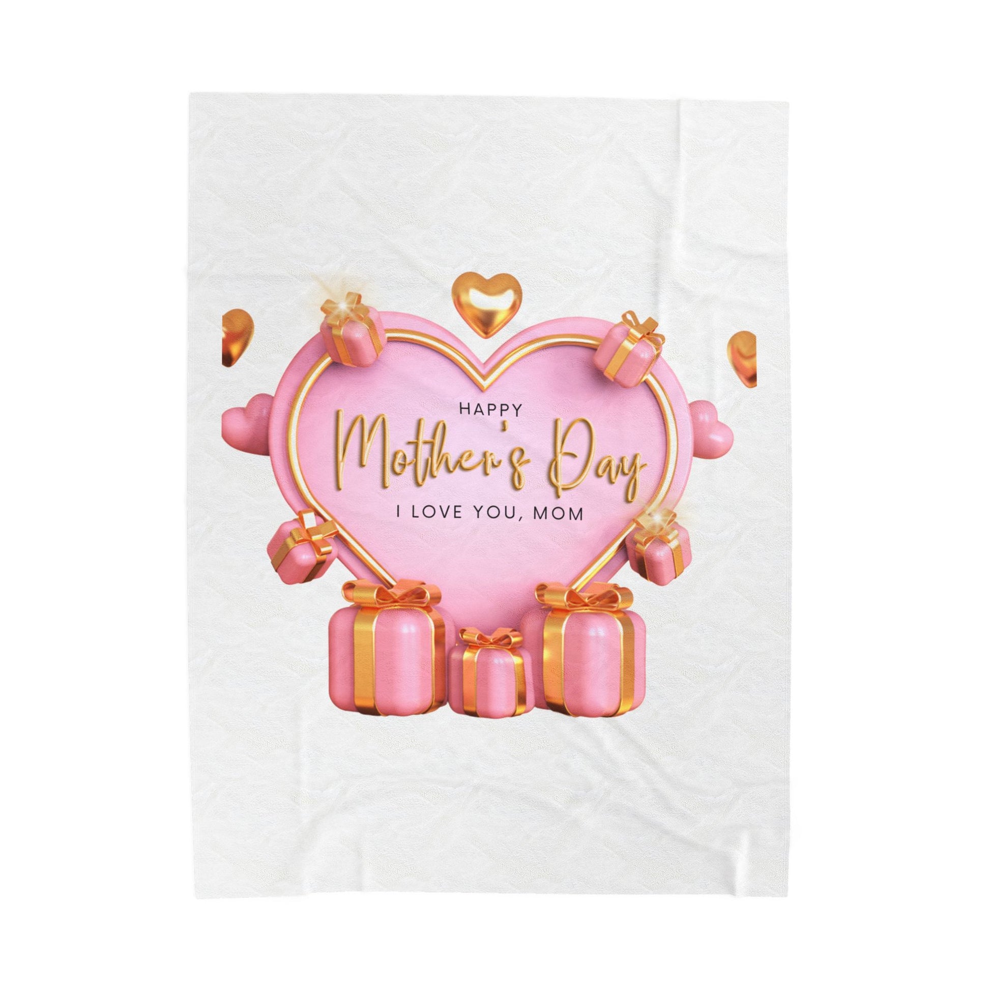 Cozy Mother's Day Velveteen Plush Blanket | Love You, Mom Gift