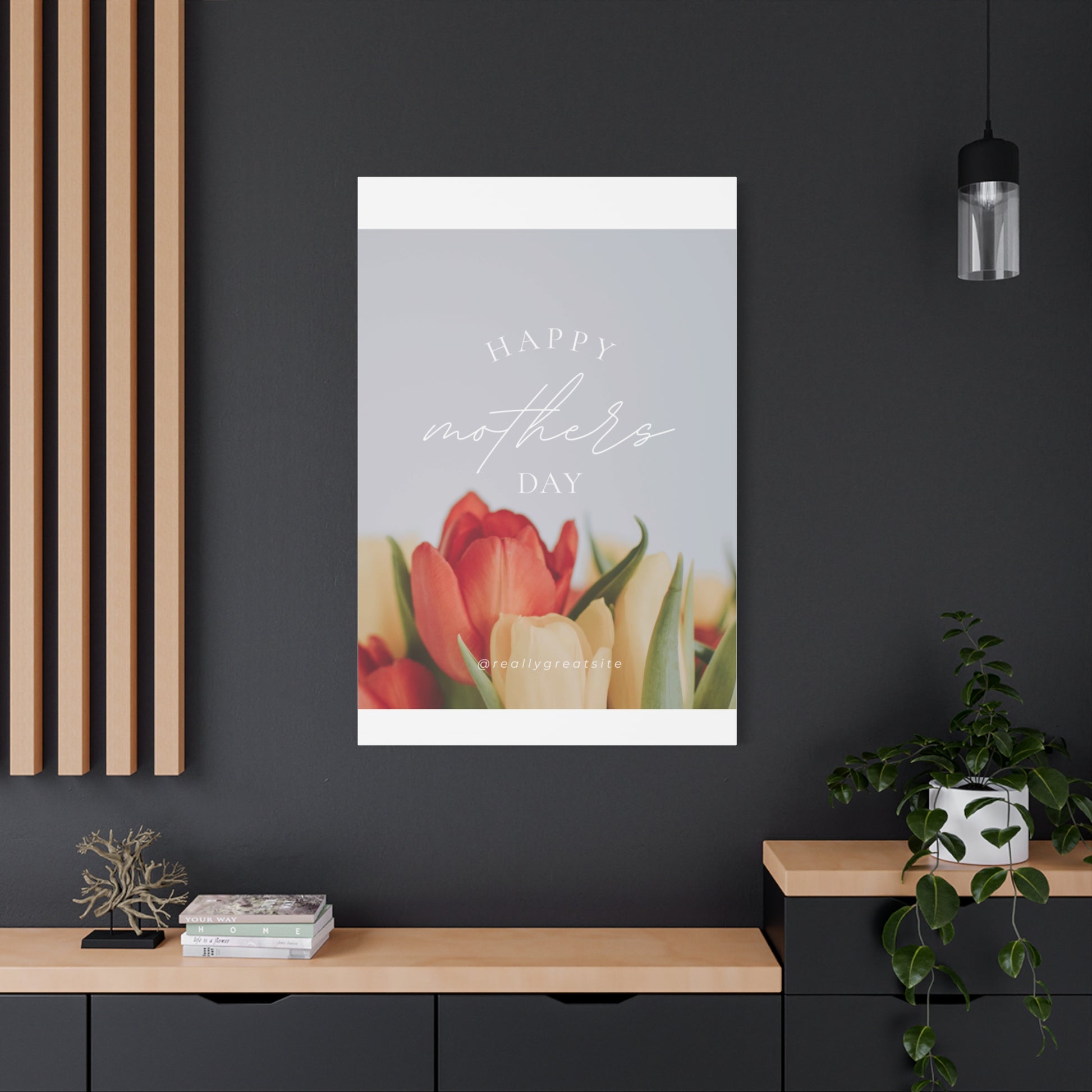 Mother's Day Matte Canvas Wall Art - Floral Design