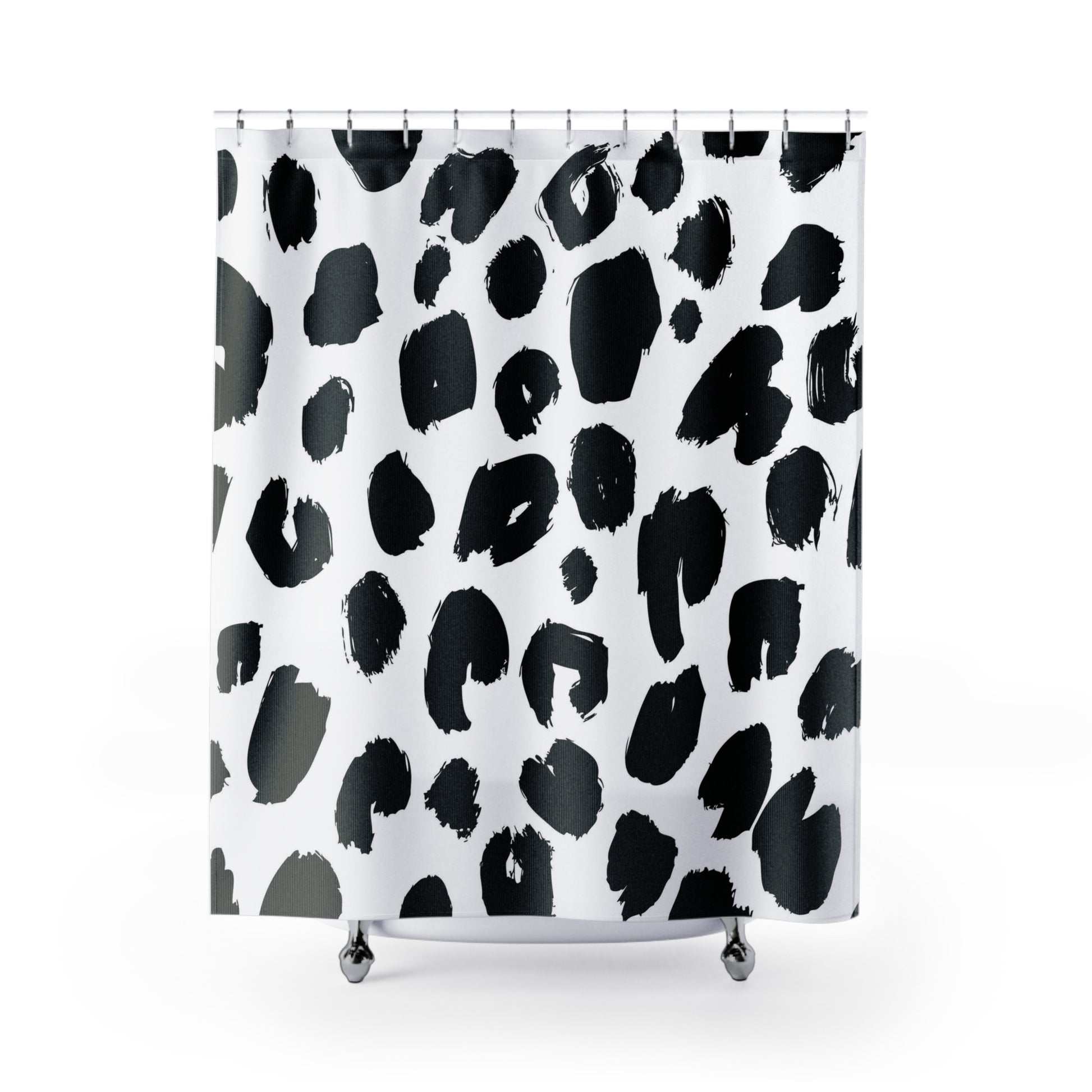 Chic Animal Print Shower Curtain, Modern Bathroom Decor, Leopard Pattern, Black and White, Trendy Home Accessory, Gift for Her