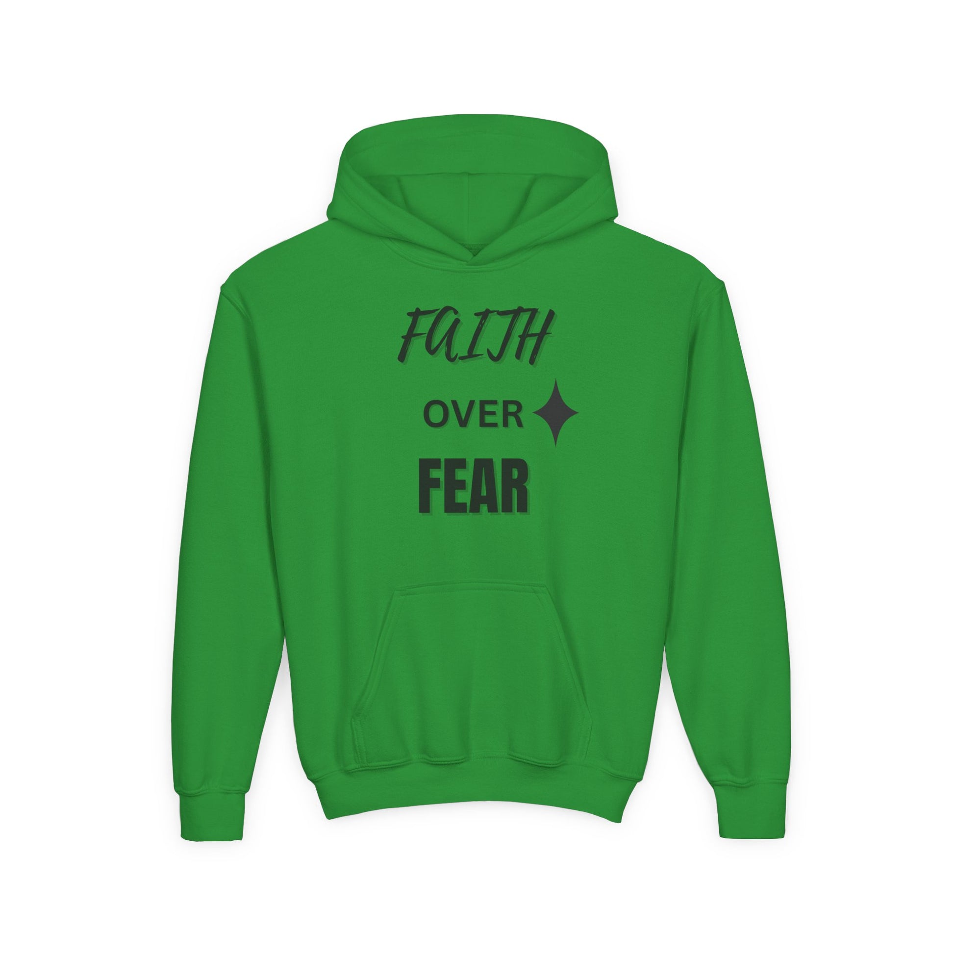Inspirational Youth Hoodie - "Faith Over Fear" Design