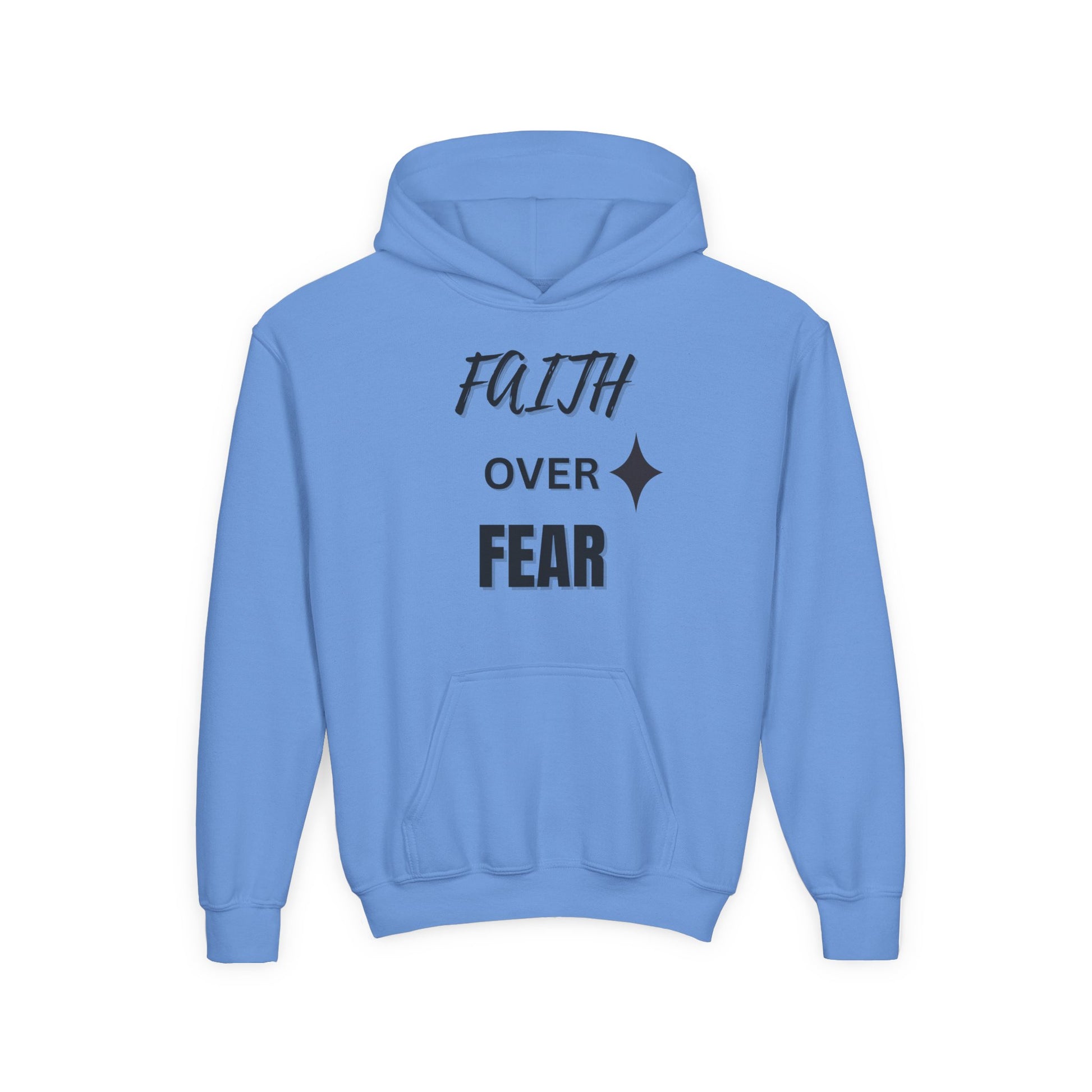 Inspirational Youth Hoodie - "Faith Over Fear" Design