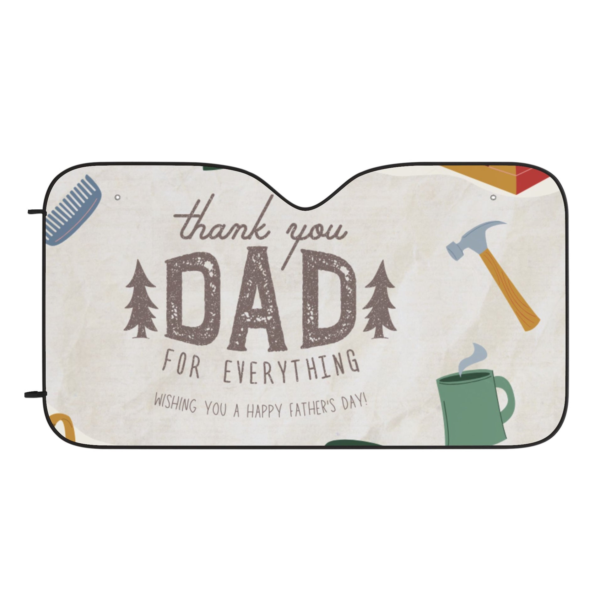 Father's Day Car Sun Shades | Thank You Dad Gift, Auto Accessories, Father's Day Gift, Vehicle Sunshade