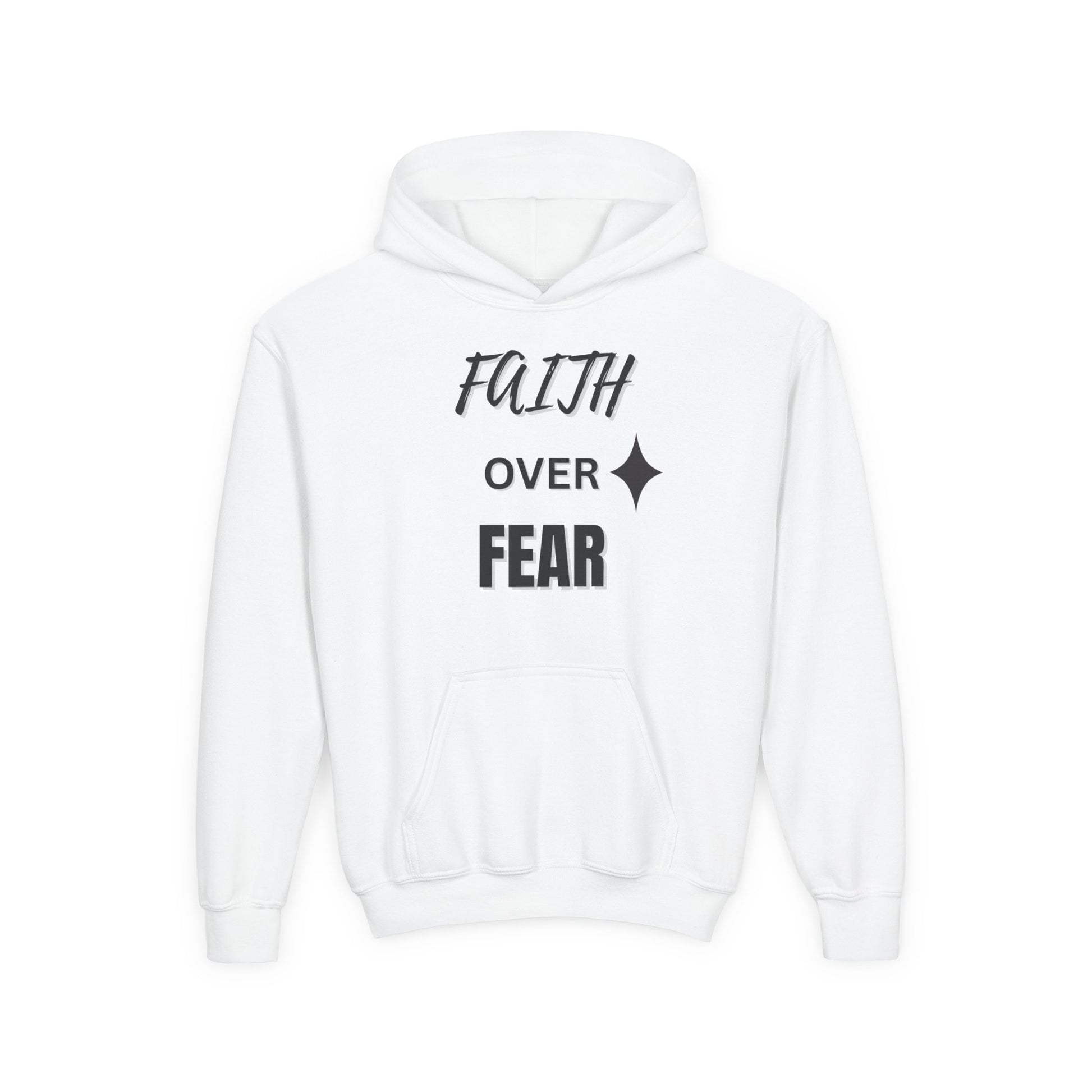 Inspirational Youth Hoodie - "Faith Over Fear" Design