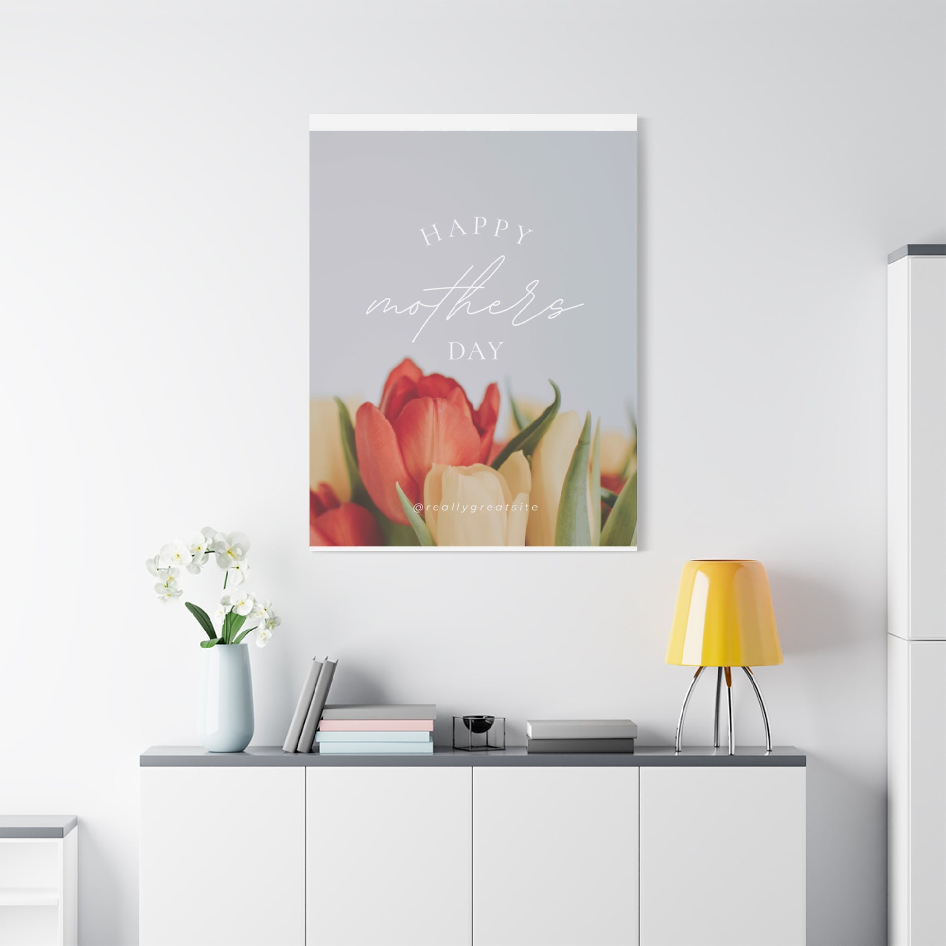 Mother's Day Matte Canvas Wall Art - Floral Design