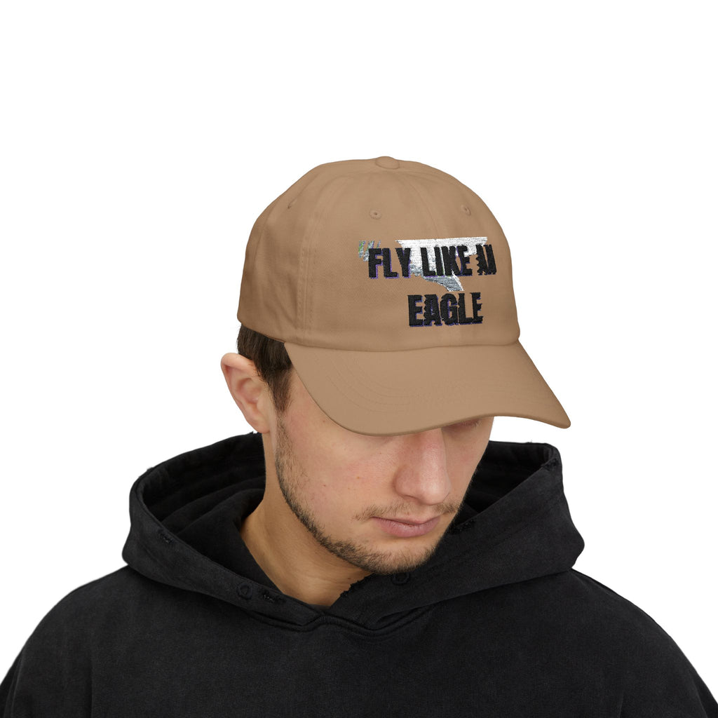 Fly Like an Eagle Dad Cap - Classic White Adjustable Baseball Hat
