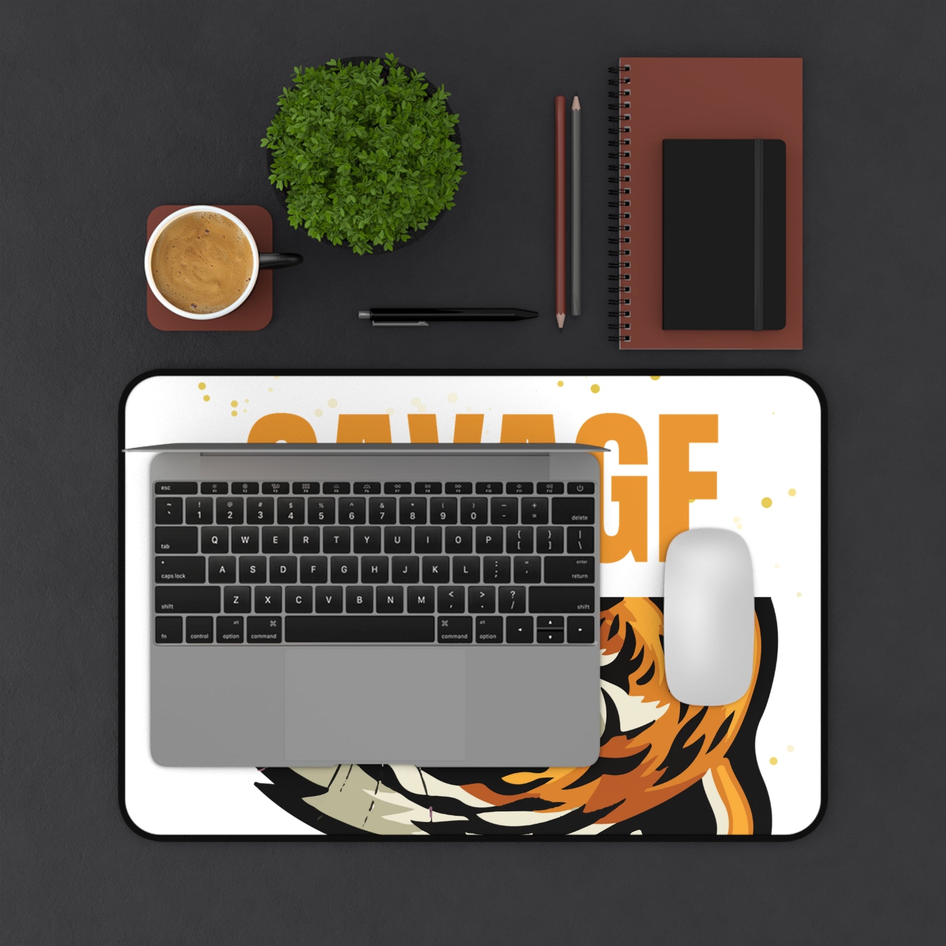 Savage Tiger Desk Mat | Bold Office Decor, Animal Lover Gift, Gaming Mouse Pad, Stylish Workspace Addition