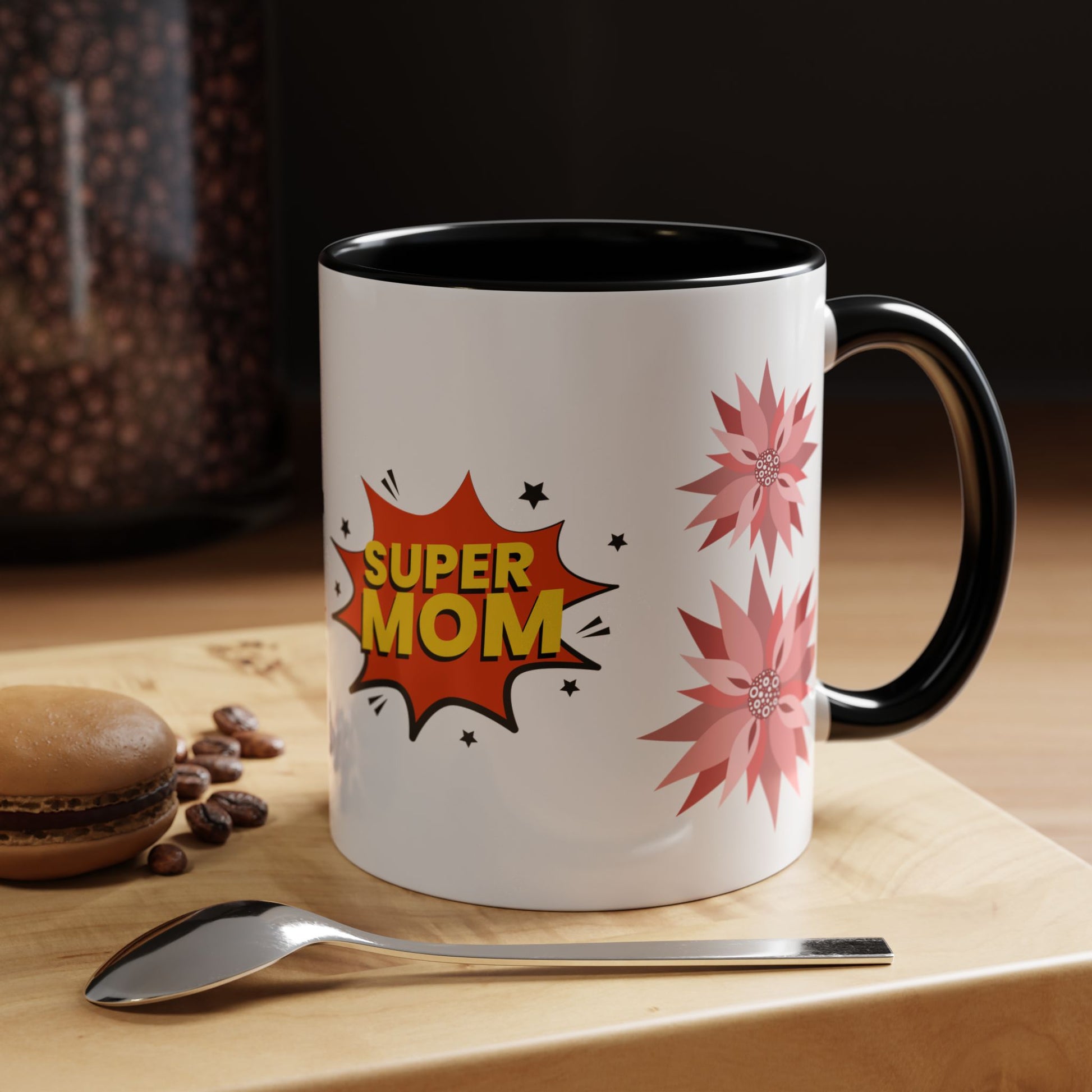 Super Mom Accent Coffee Mug - Perfect Gift for Mother's Day & Birthdays