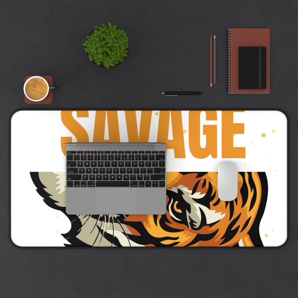 Savage Tiger Desk Mat | Bold Office Decor, Animal Lover Gift, Gaming Mouse Pad, Stylish Workspace Addition