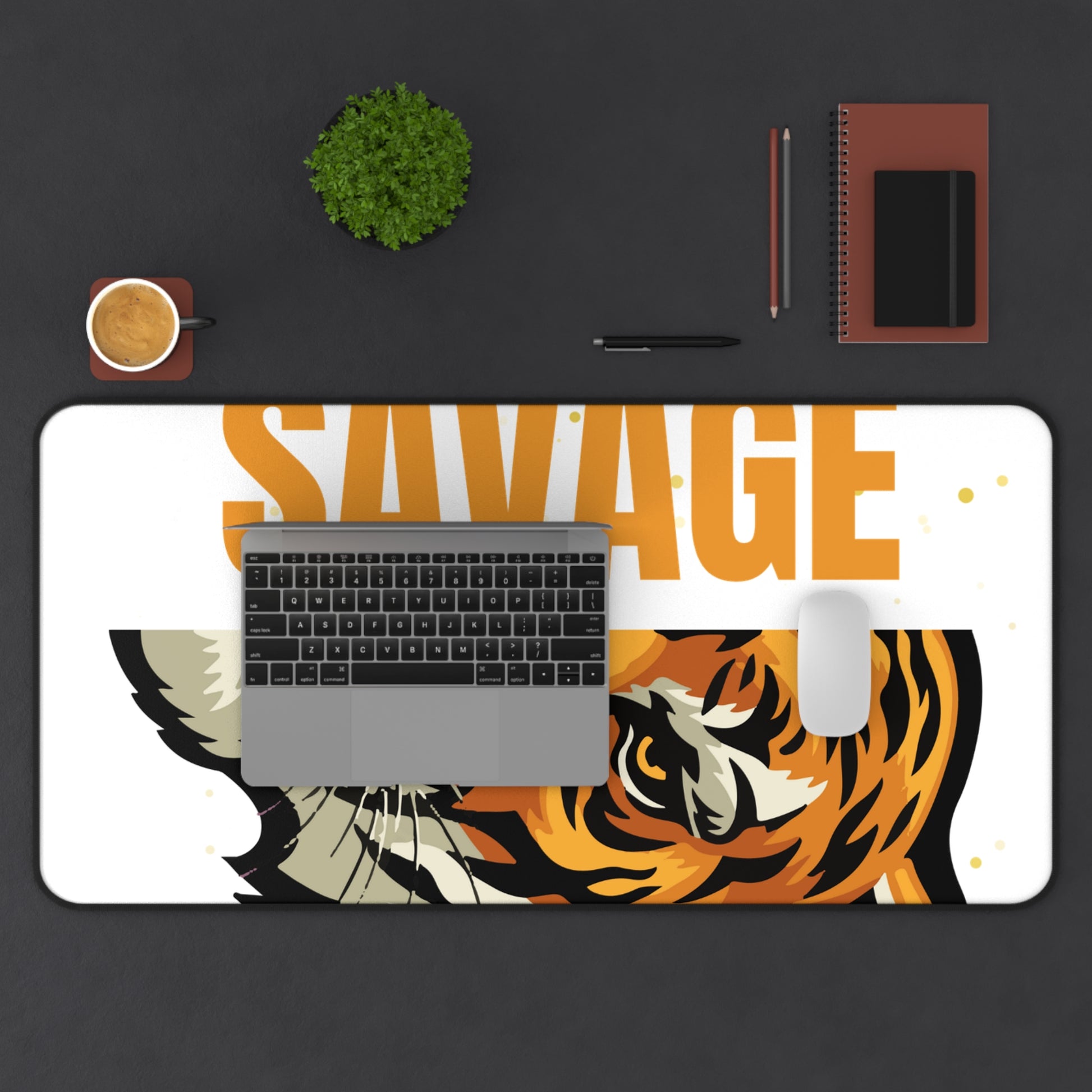 Savage Tiger Desk Mat | Bold Office Decor, Animal Lover Gift, Gaming Mouse Pad, Stylish Workspace Addition