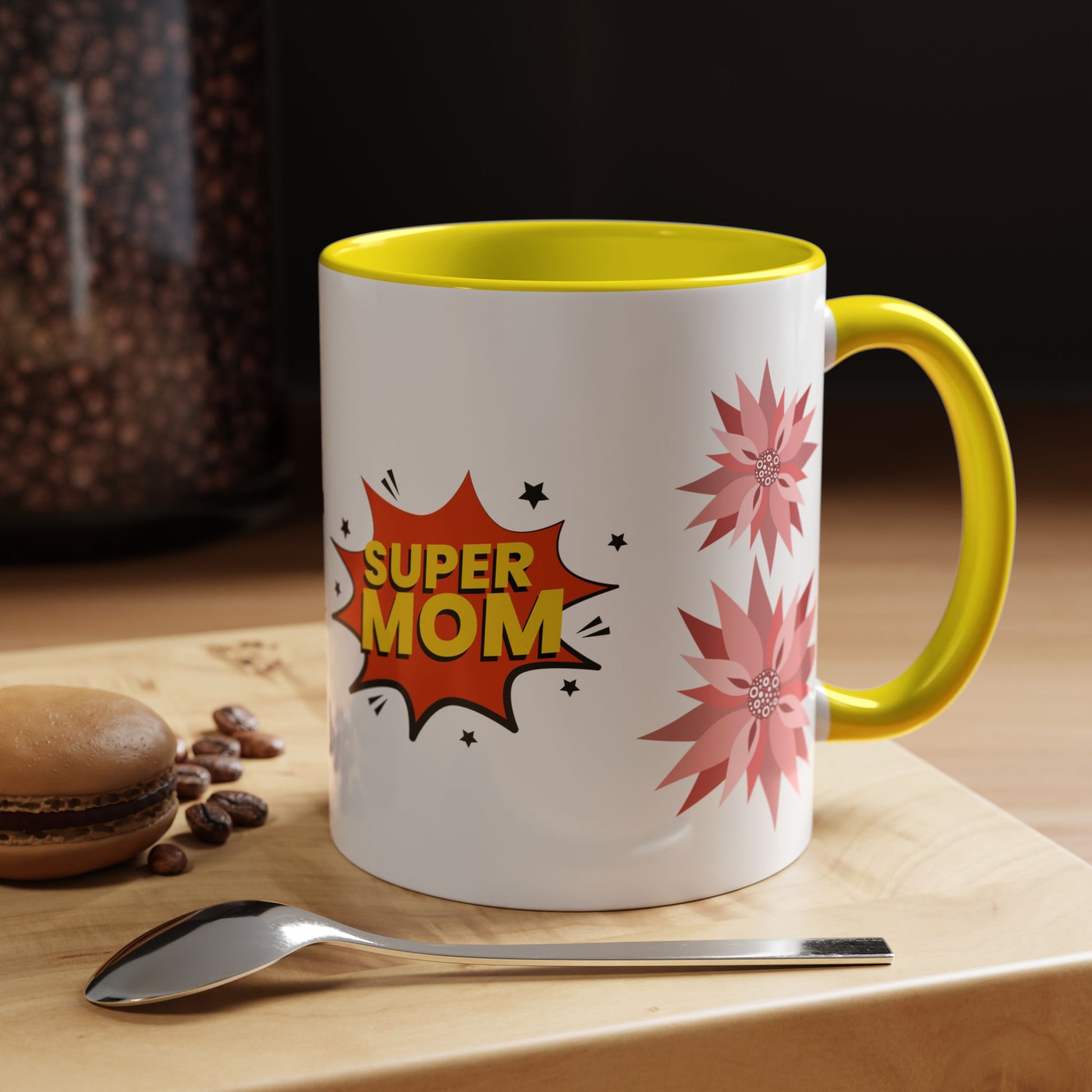 Super Mom Accent Coffee Mug - Perfect Gift for Mother's Day & Birthdays