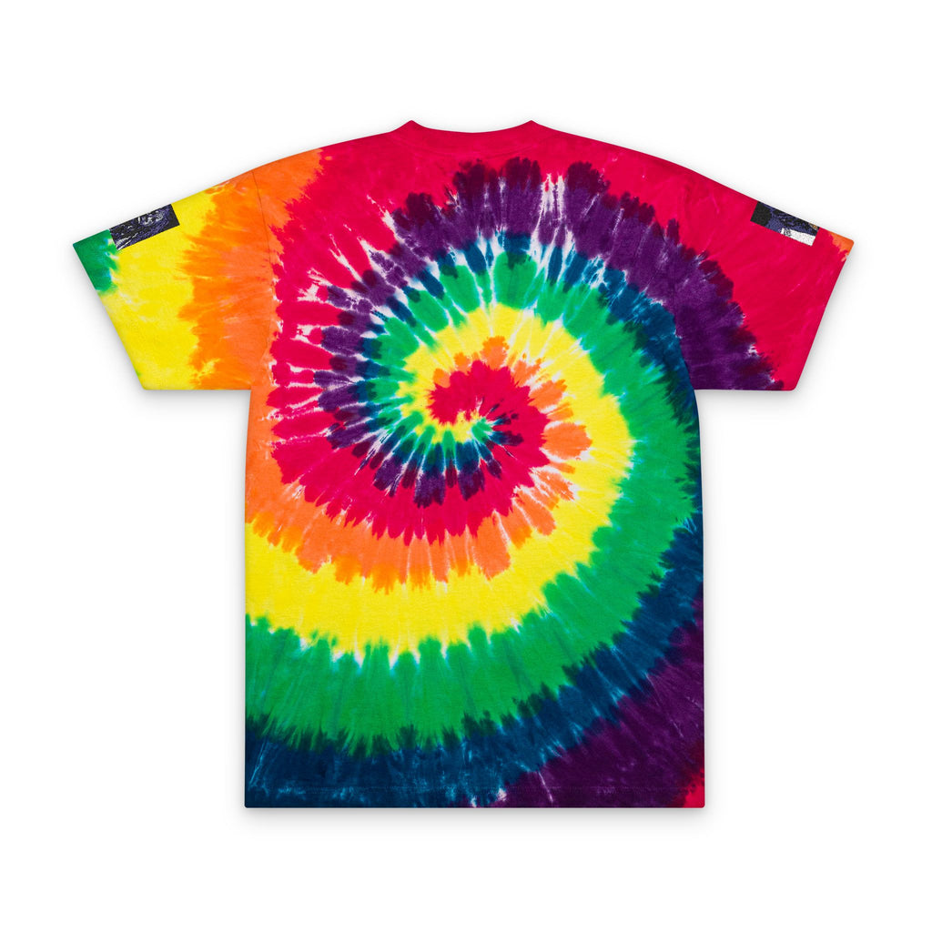Vibrant Tie-Dye T-Shirt with Embroidery, Boho Summer Top, Retro Festival Wear, Casual Vibes Shirt, Hippie Style Tee