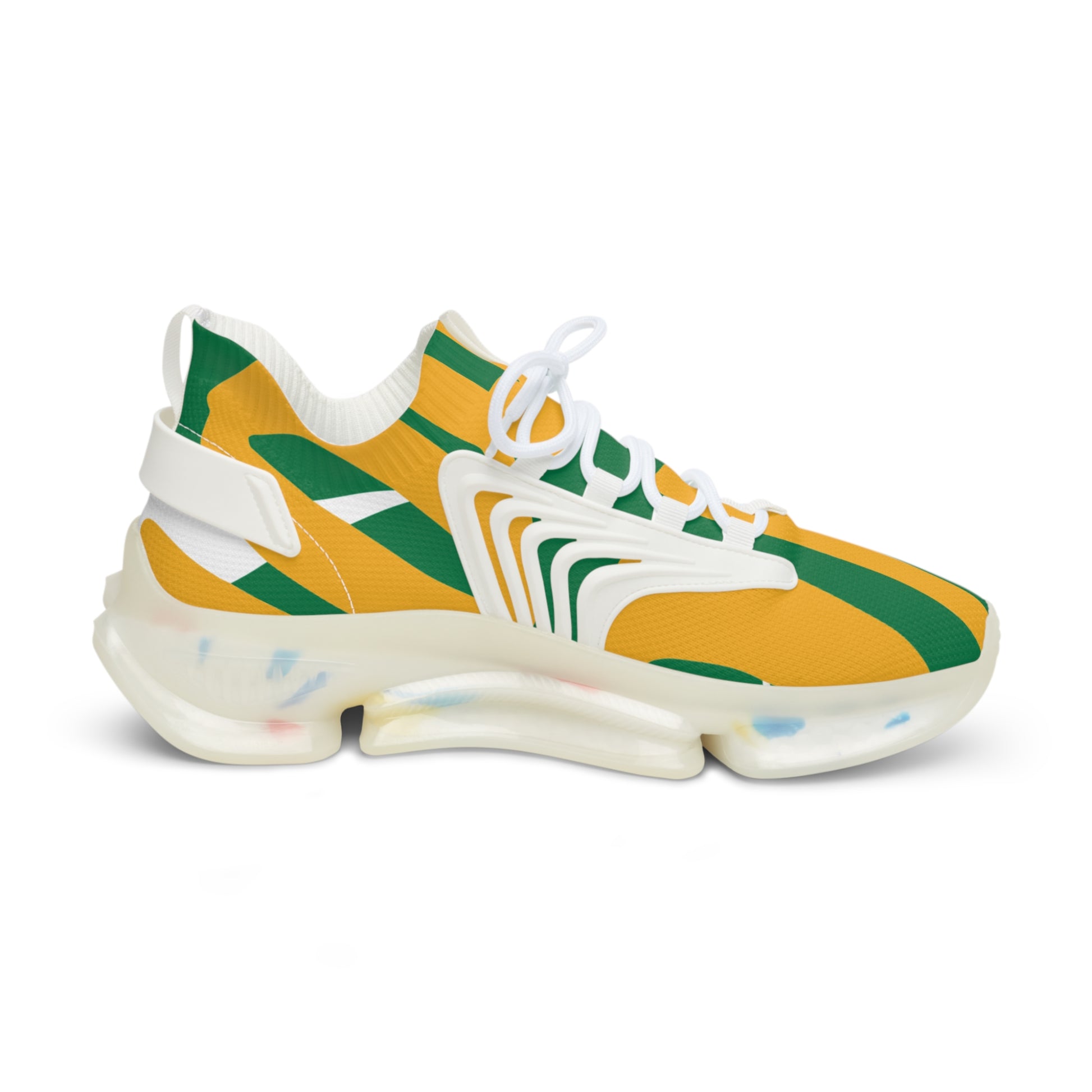 Stylish Men's Mesh Sneakers - Trendy Yellow and Green Athletic Shoes