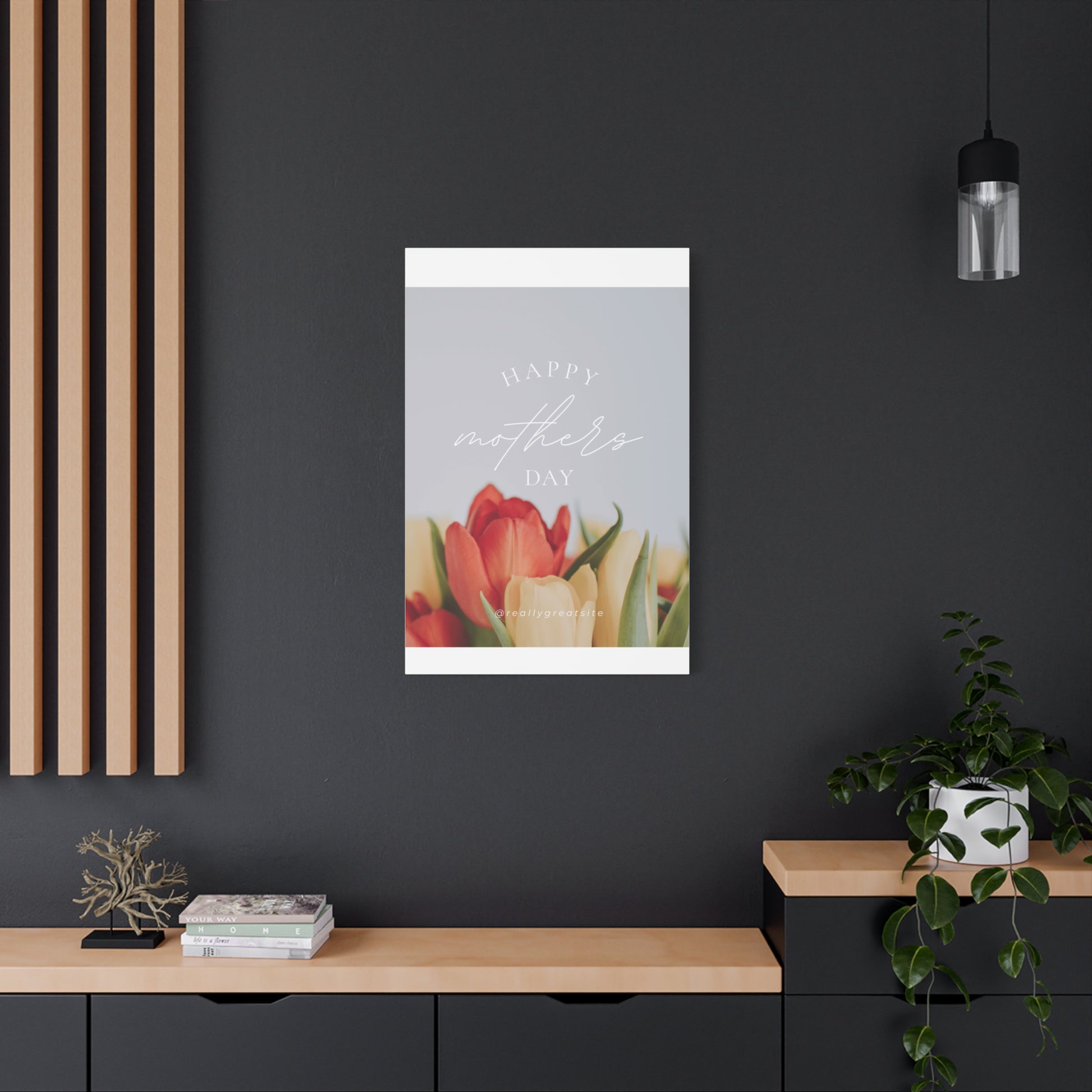 Mother's Day Matte Canvas Wall Art - Floral Design