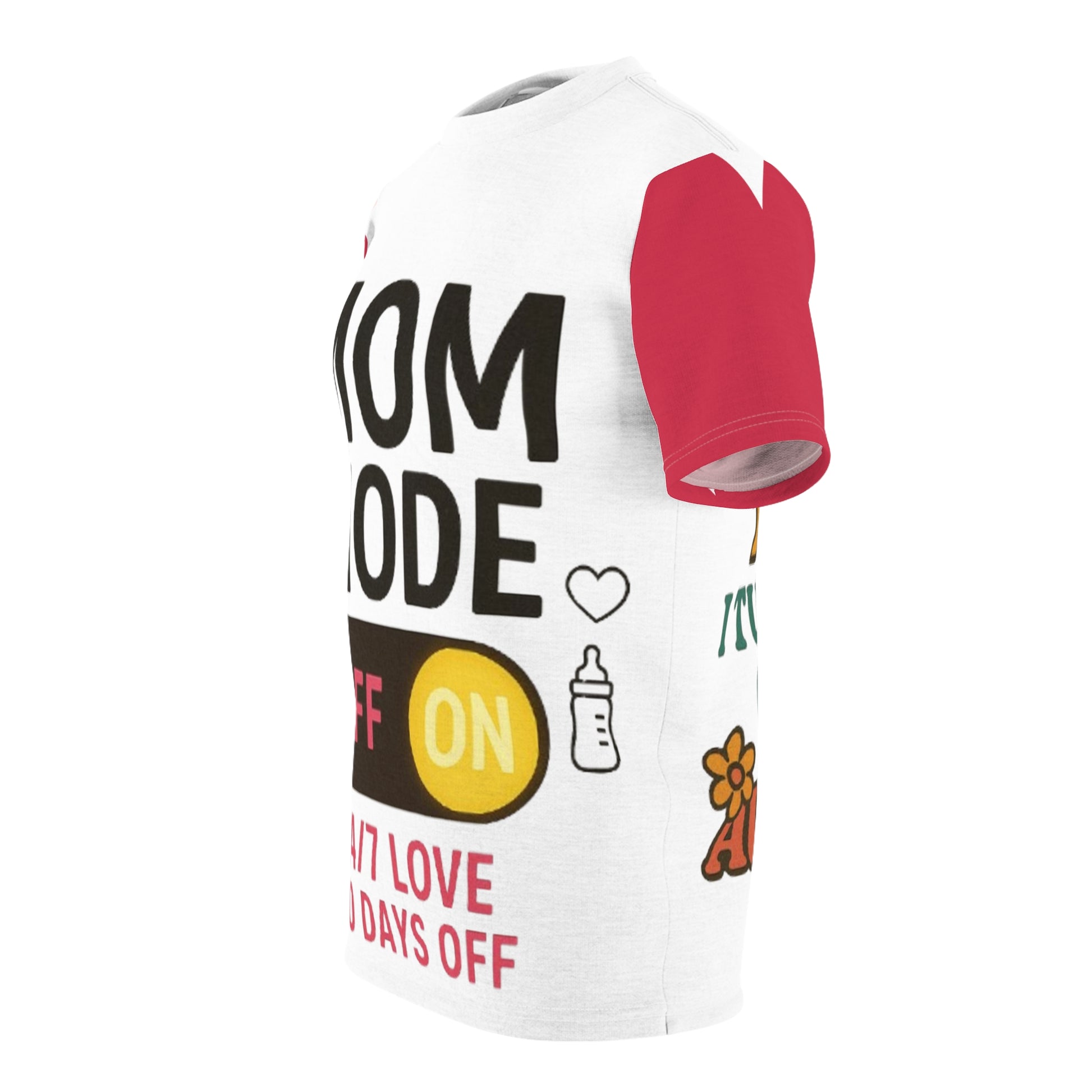 Mom Mode Unisex Cut & Sew Tee - 24/7 Love, No Days Off - Perfect Gift for Moms
