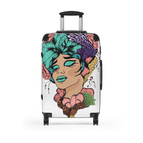 Artistic Floral Suitcase - Trendy Travel Luggage with Unique Design