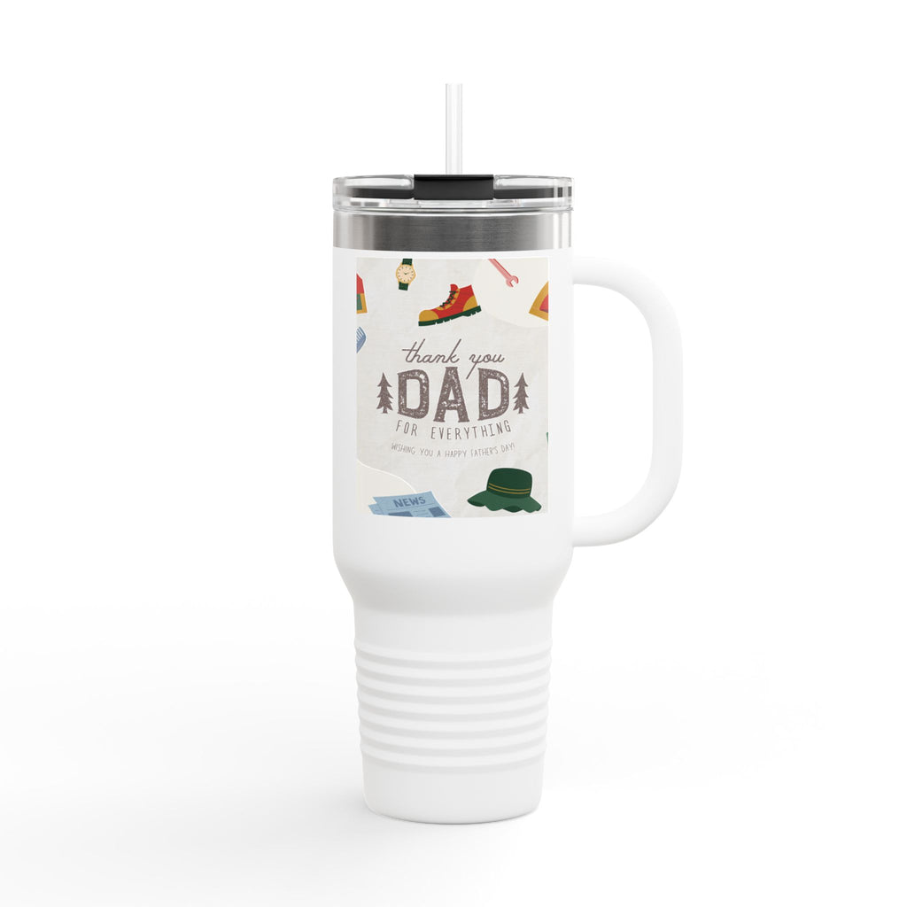 Thank You Dad Insulated Travel Mug - 40oz Adventure Tumbler, Perfect Father's Day Gift, Camping Mug, Outdoor Gear, Personalized Drinkware