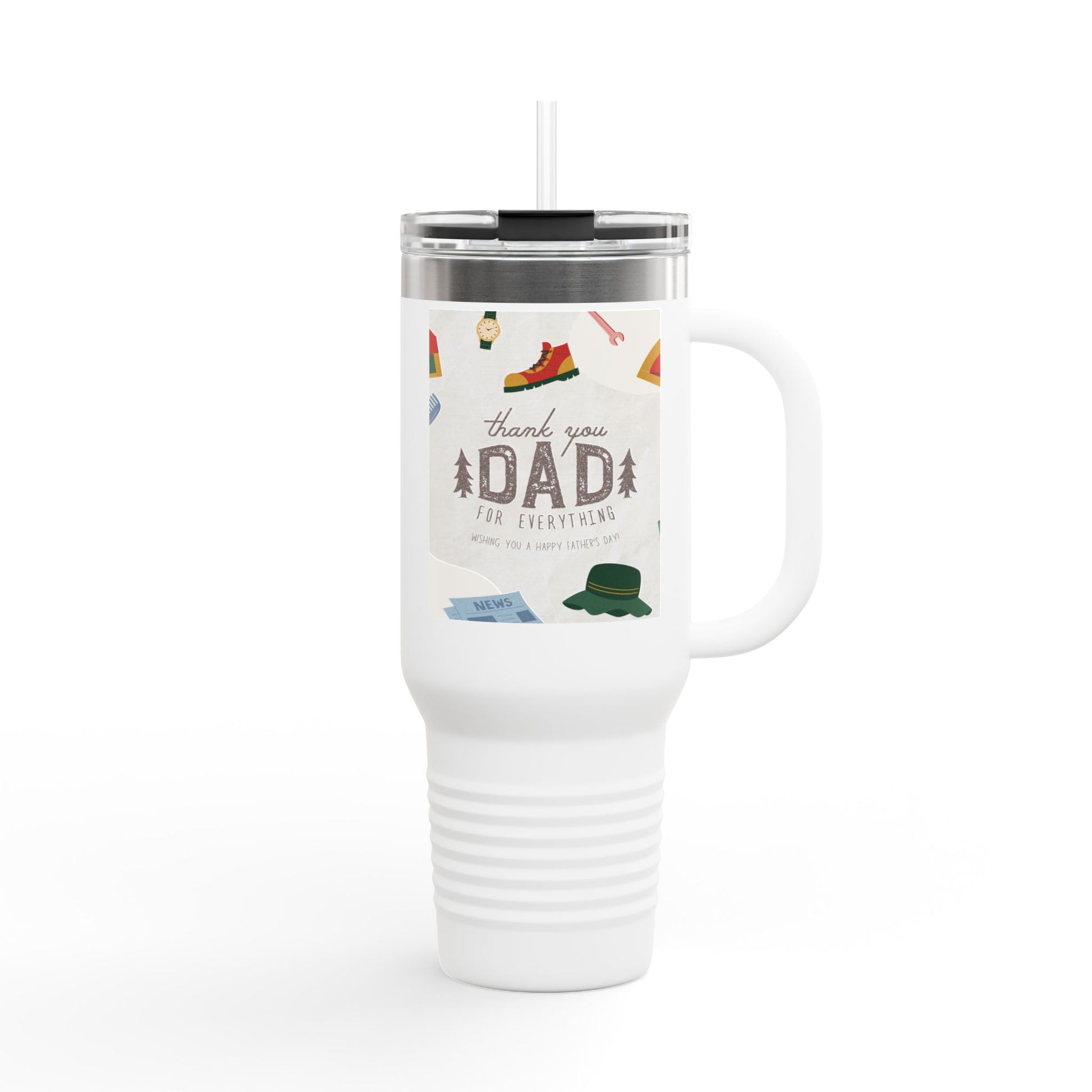 Thank You Dad Insulated Travel Mug - 40oz Adventure Tumbler, Perfect Father's Day Gift, Camping Mug, Outdoor Gear, Personalized Drinkware