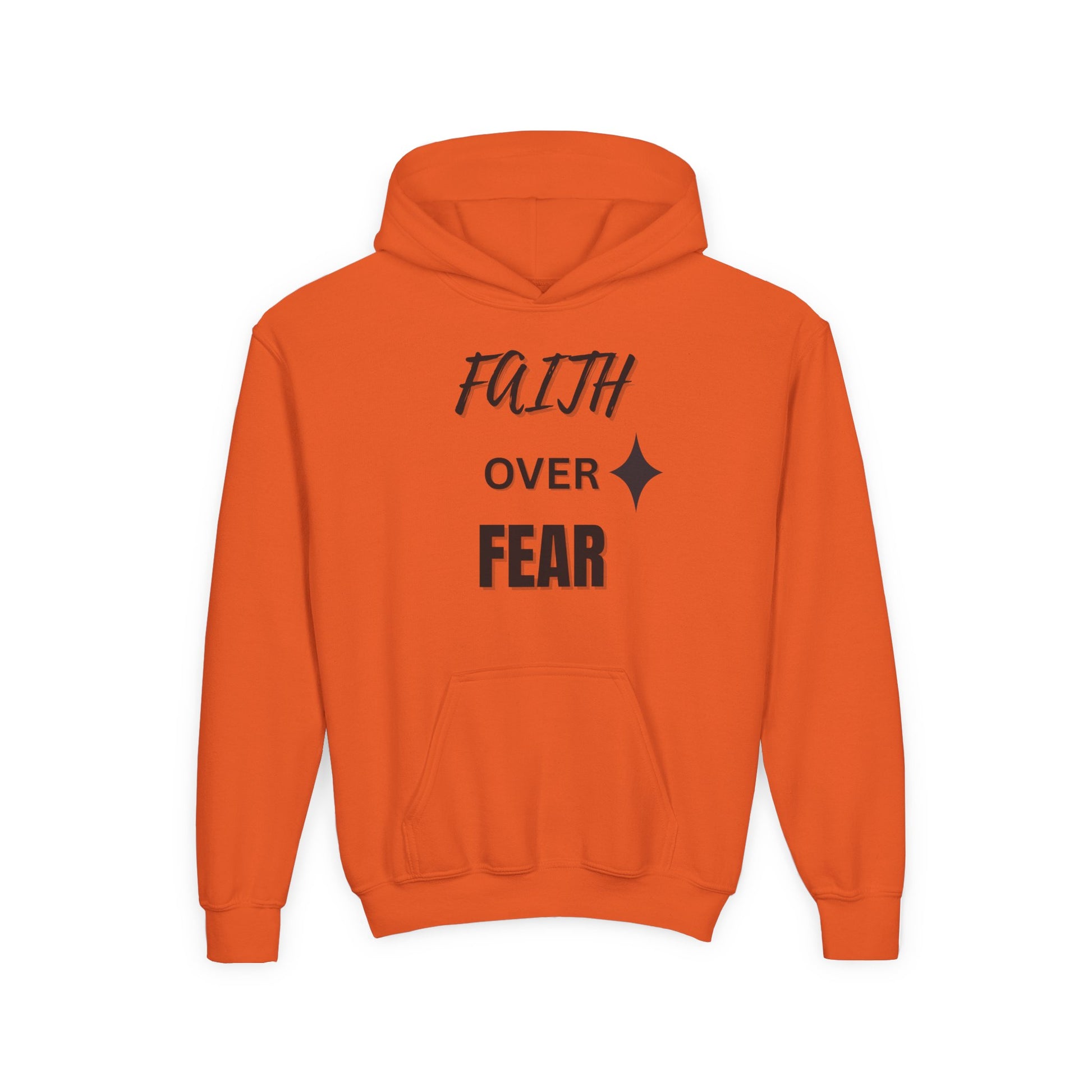 Inspirational Youth Hoodie - "Faith Over Fear" Design