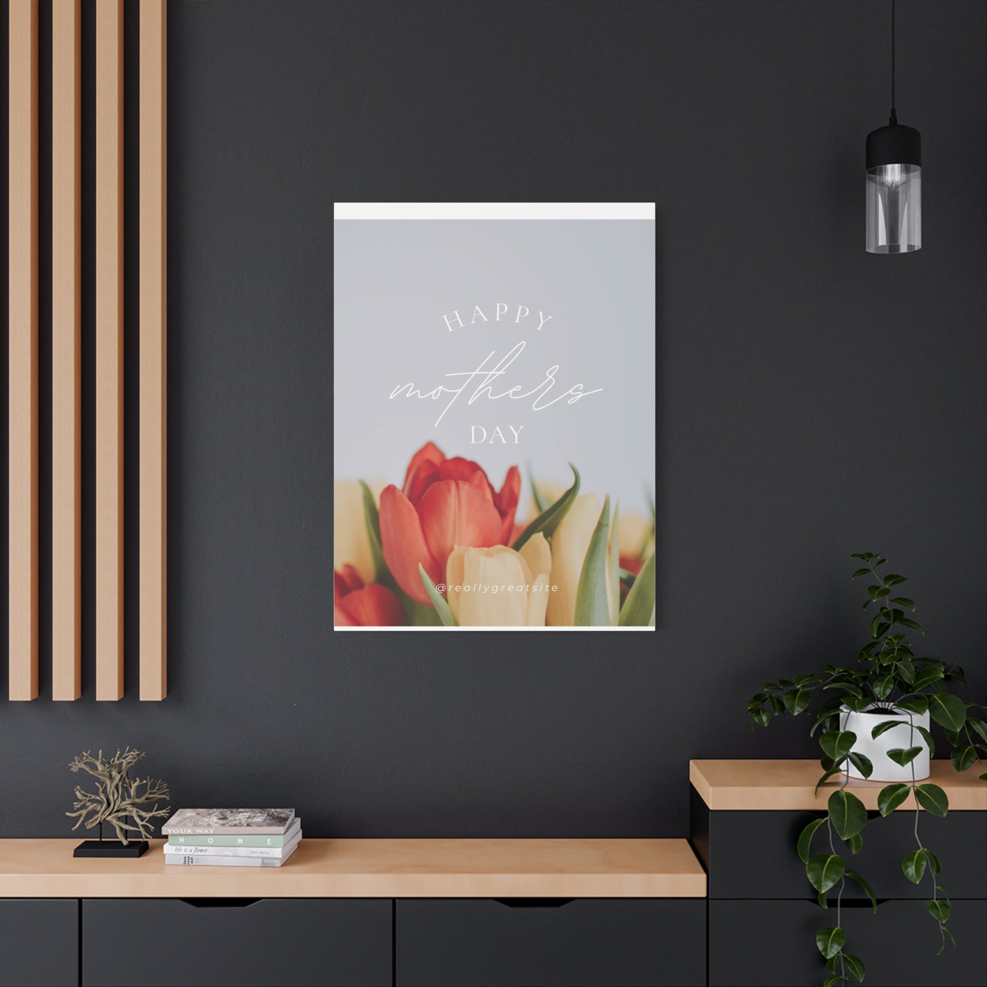 Mother's Day Matte Canvas Wall Art - Floral Design