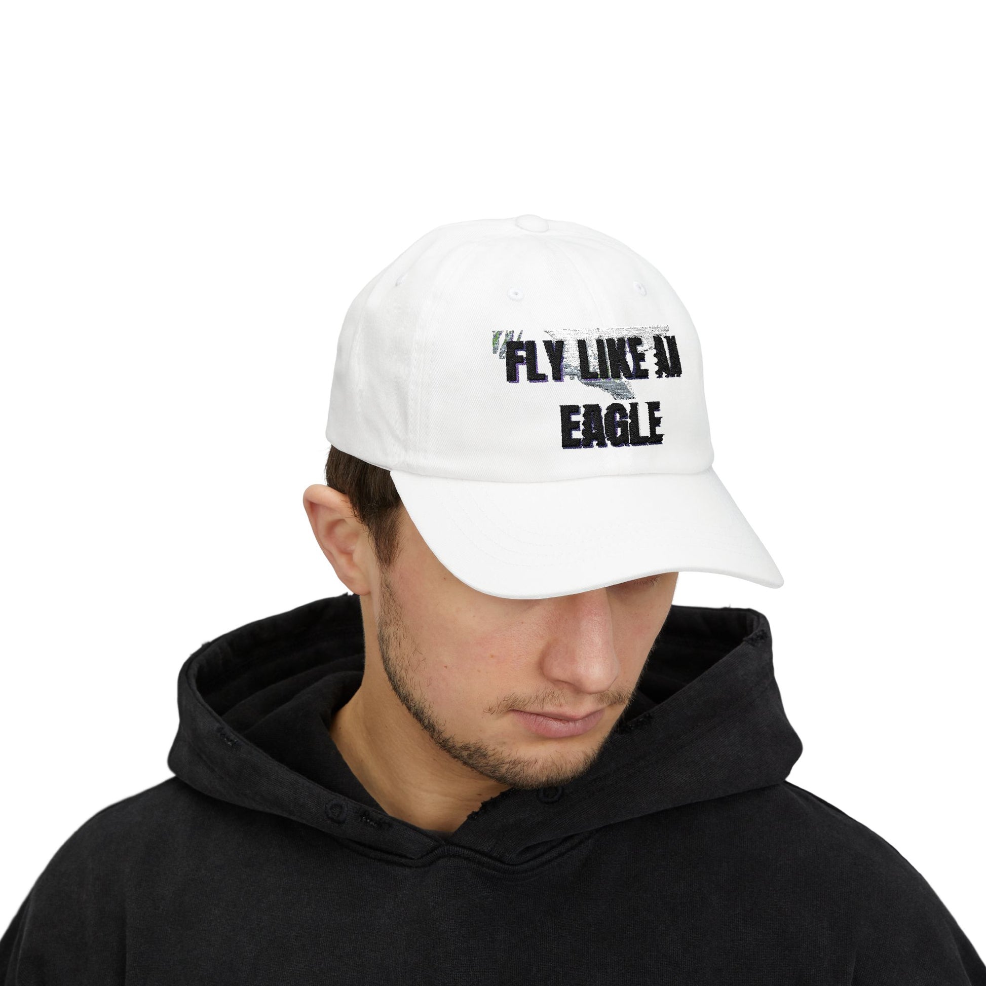 Fly Like an Eagle Dad Cap - Classic White Adjustable Baseball Hat