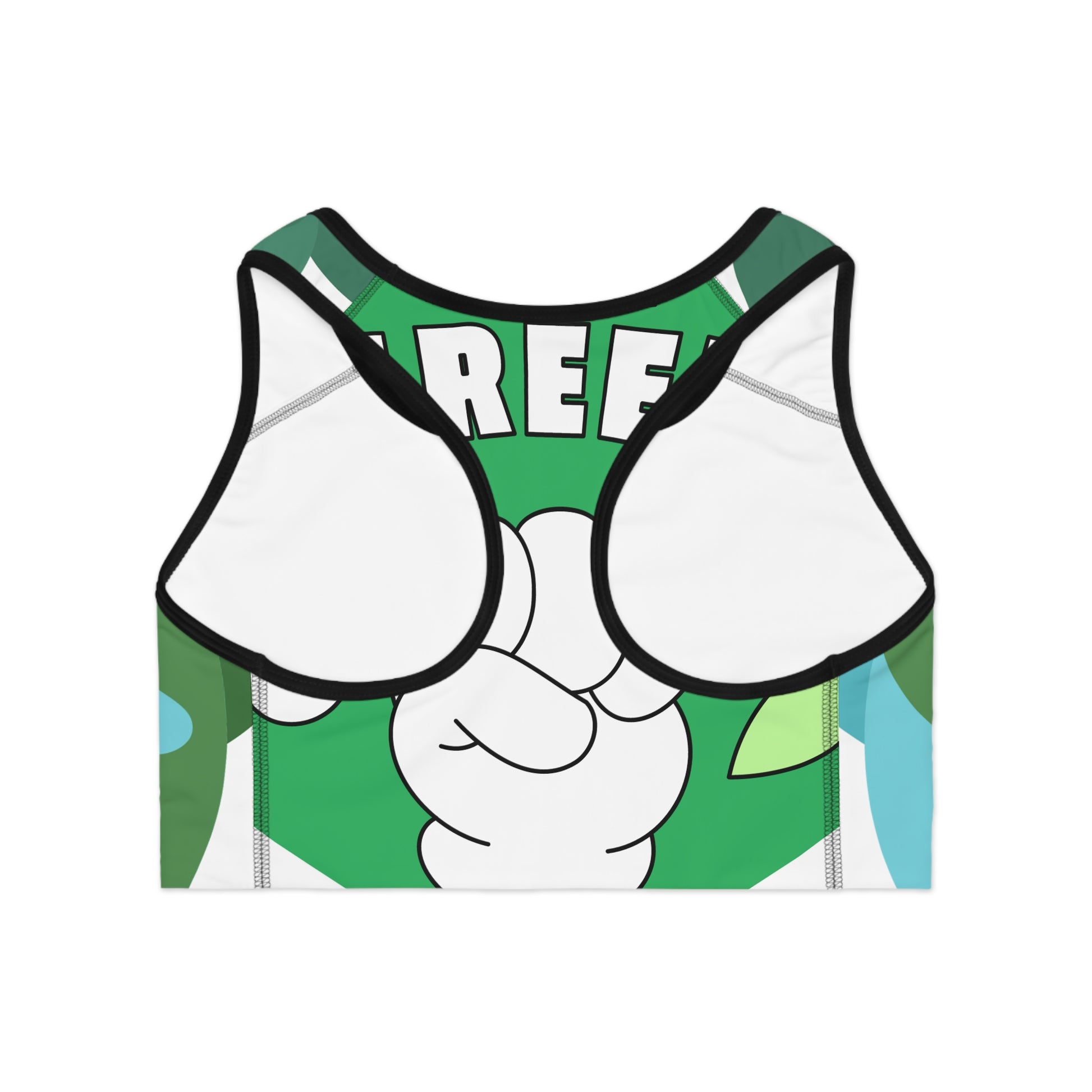 Eco-Friendly Sports Bra with Earth Design - Perfect for Active Lifestyle