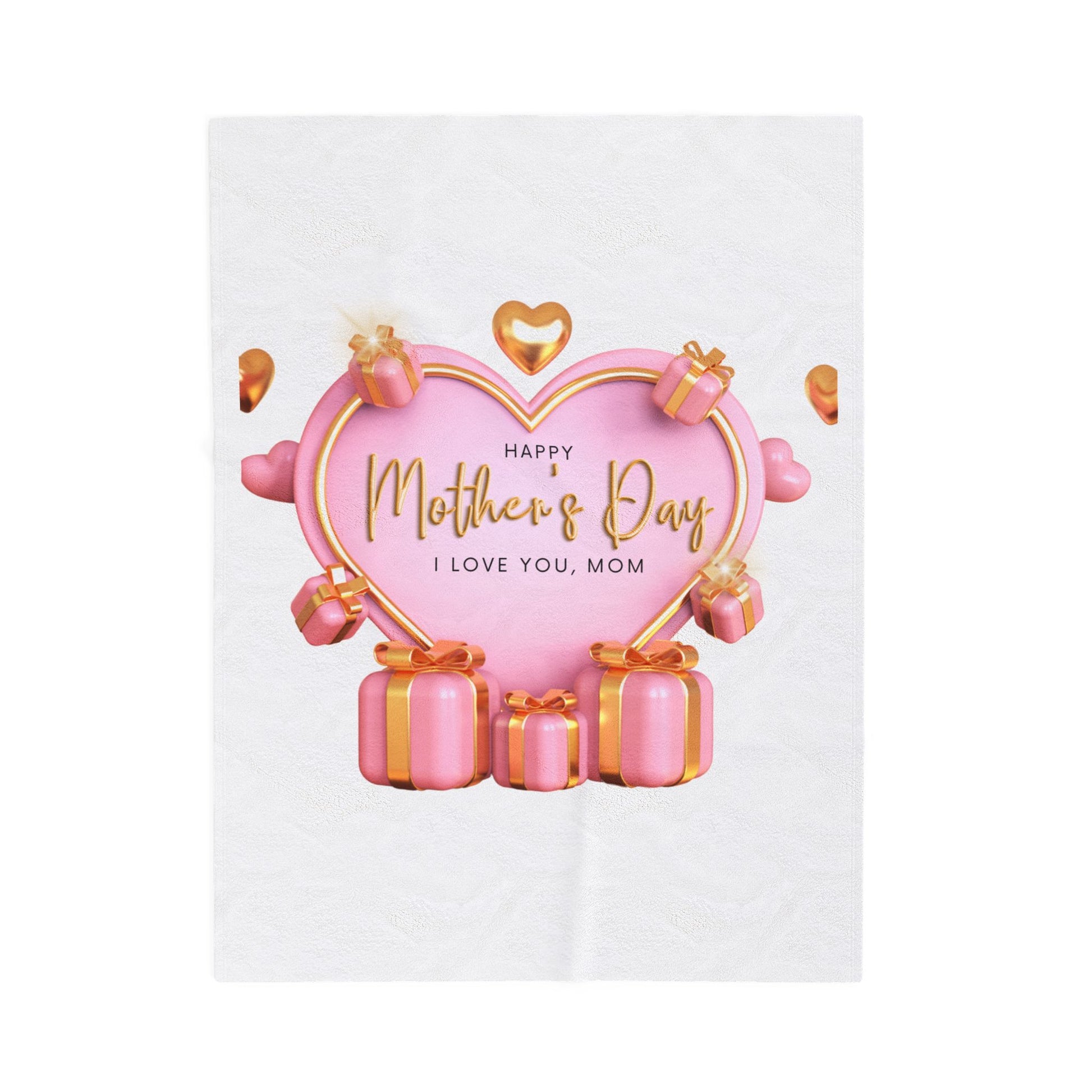 Cozy Mother's Day Velveteen Plush Blanket | Love You, Mom Gift