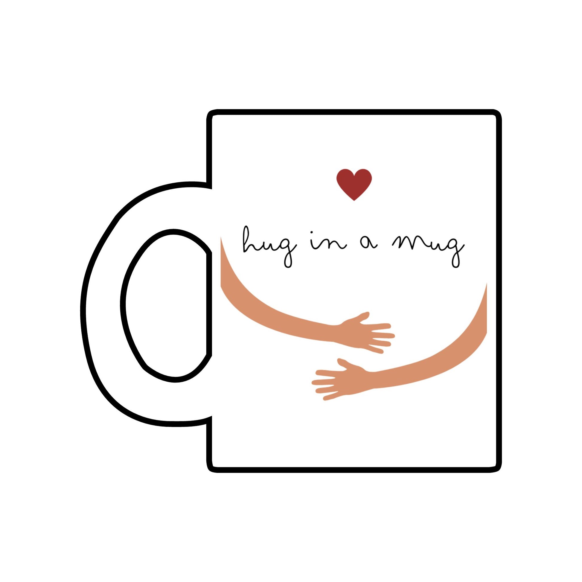 Inspirational Glass Mug  Hug in a Mug  Motivational Design for Cozy Moments
