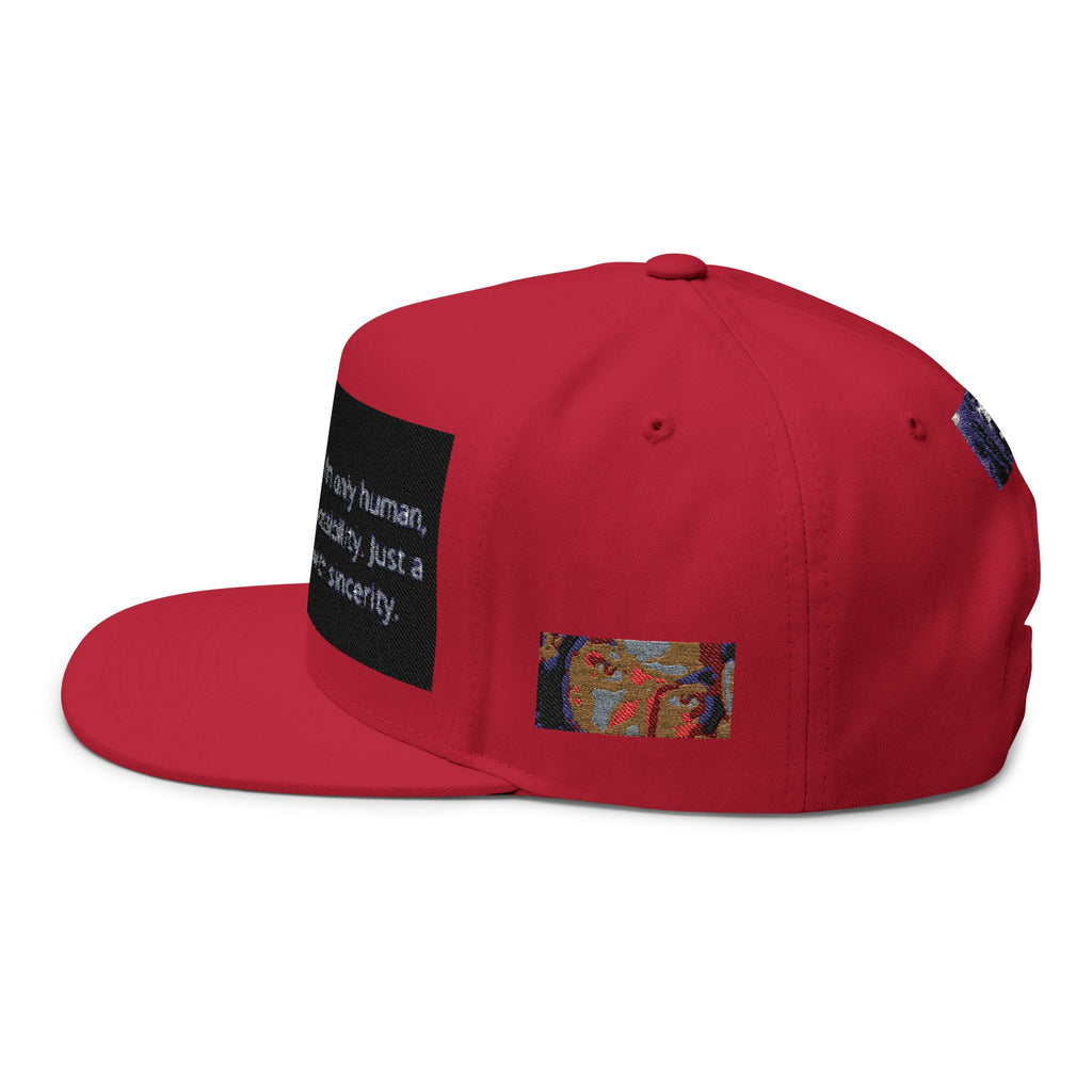 Embroidered Flat Bill Cap - Statement Hat for Women, Casual Style, Gift for Her, Trendy Accessory, Unique Fashion Statement