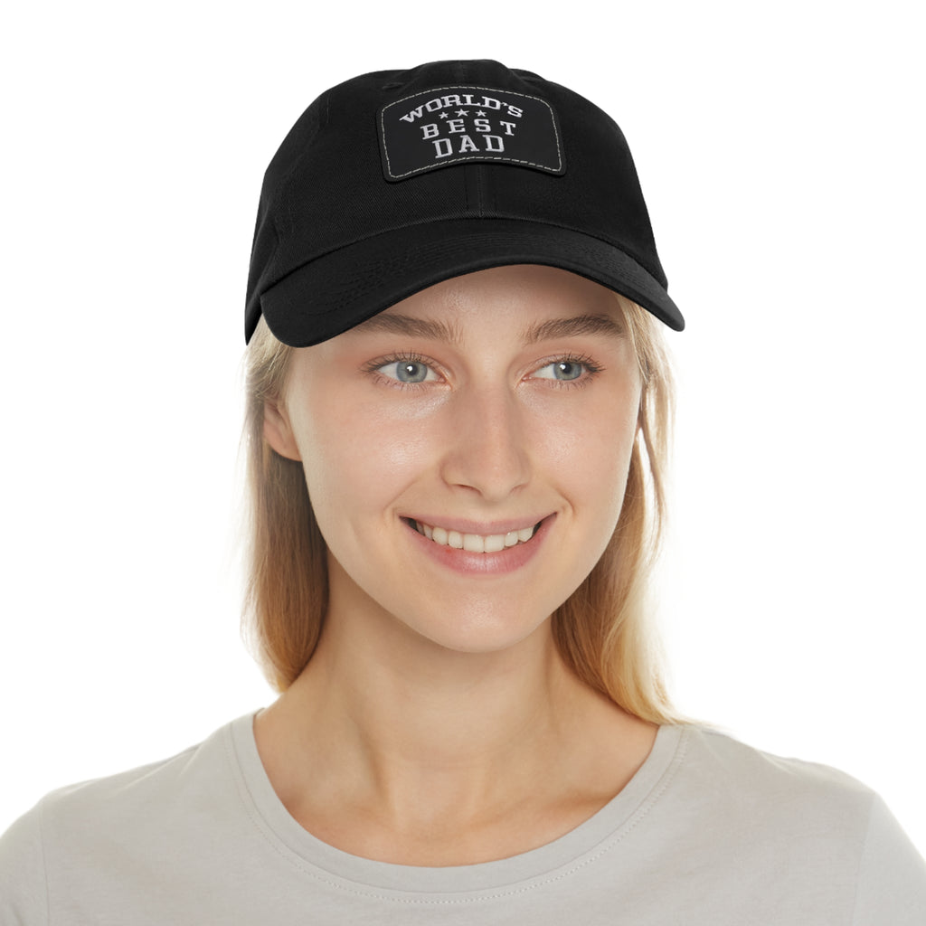 World's Best Dad Leather Patch Dad Hat