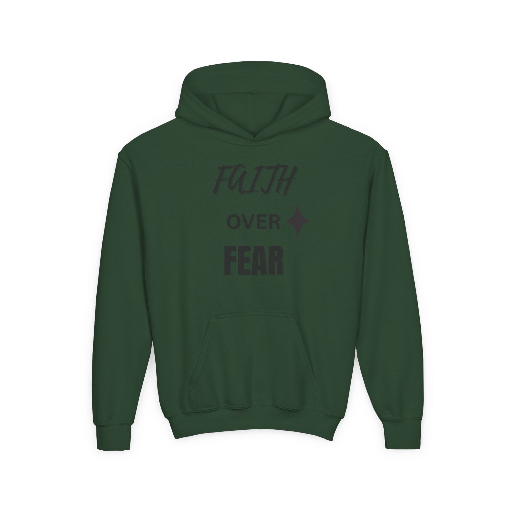 Inspirational Youth Hoodie - "Faith Over Fear" Design